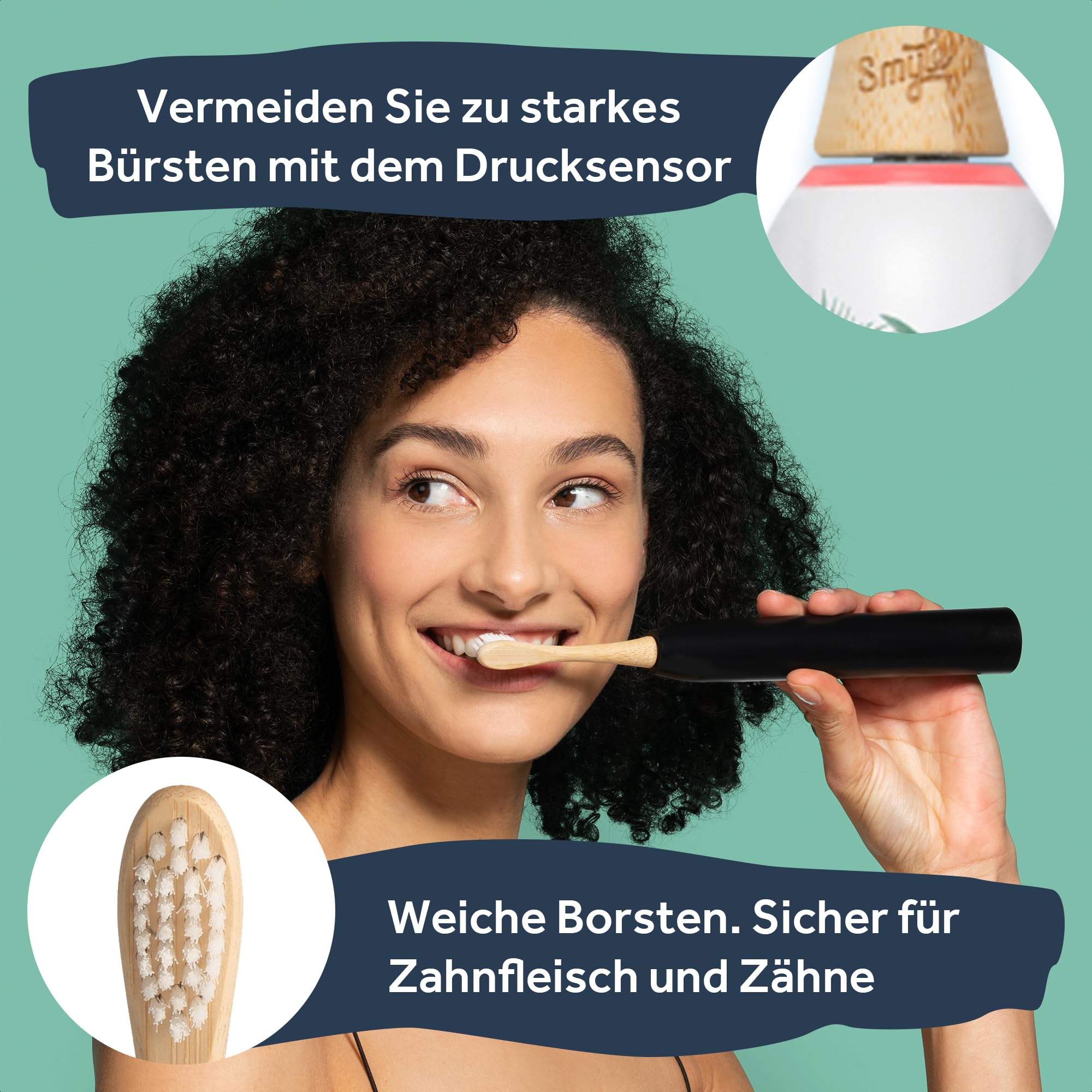 Smyle Zahnbürste - Schallzahnbürste mit Sensor – 3 Monate Akkulaufzeit, USB-C-Ladegerät, intelligenter Timer, 5 Putzmodi, wasserdicht – Elektrische Zahnbürste – Jungle-print