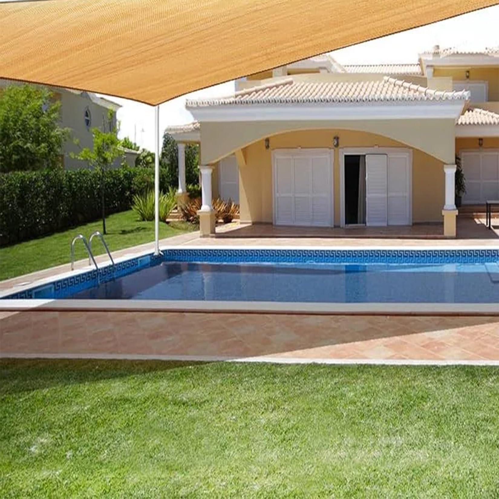Tenda parasole resistente ai raggi UV, 6 m x 10 m, per giardino, patio, pergola, serra, cortile, pollaio, include occhielli e corda per una facile installazione