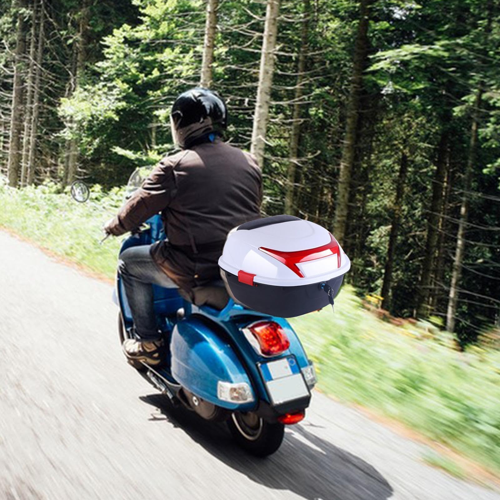 Pudełko na bagażnik motocyklowy, pudełko na bagaż motocyklowy Duży pojemnik