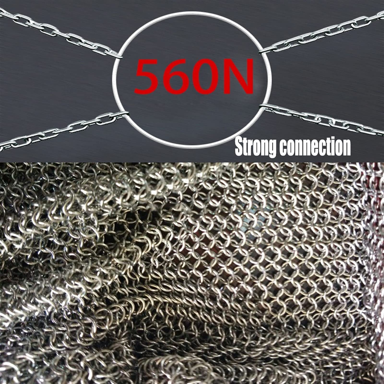 Delantal de Malla metálica Resistente a Cortes, Delantal de Carnicero de Acero Inoxidable Apto para Uso alimentario y Resistente a pinchazos (Color: Plata, Tamaño: 55x80cm/21.65"x31.5")