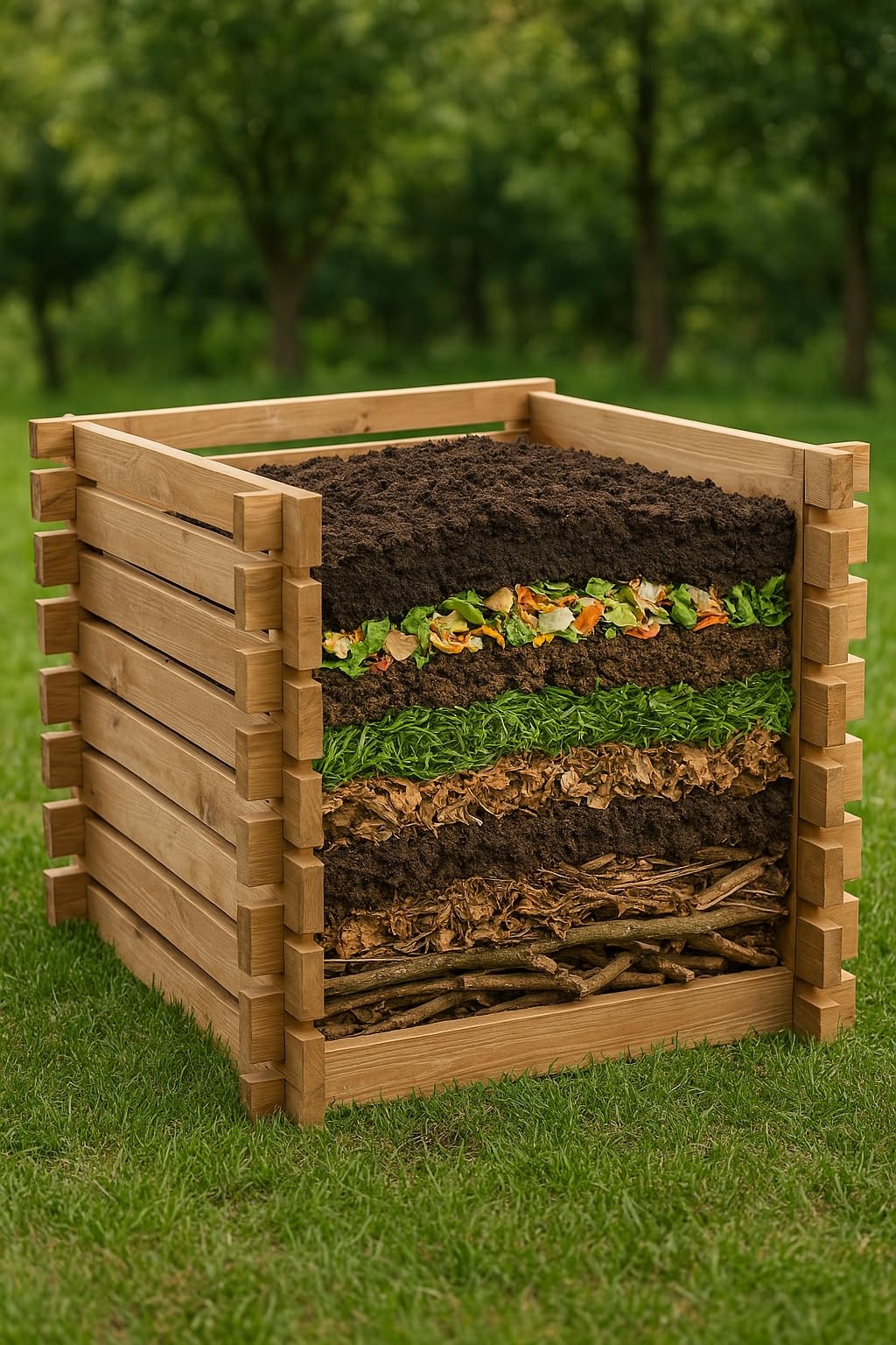 Komposter Holzkomposter Stecksystem Komposter Steckkomposter 500l Neu