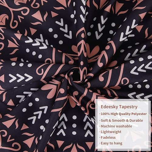 Miniatura 31 de Edeesky Tapiz de mandala blanco dorado para colgar en la pared, medallón psicodélico, tapiz estético indio hippie, arte bohemio, decoración