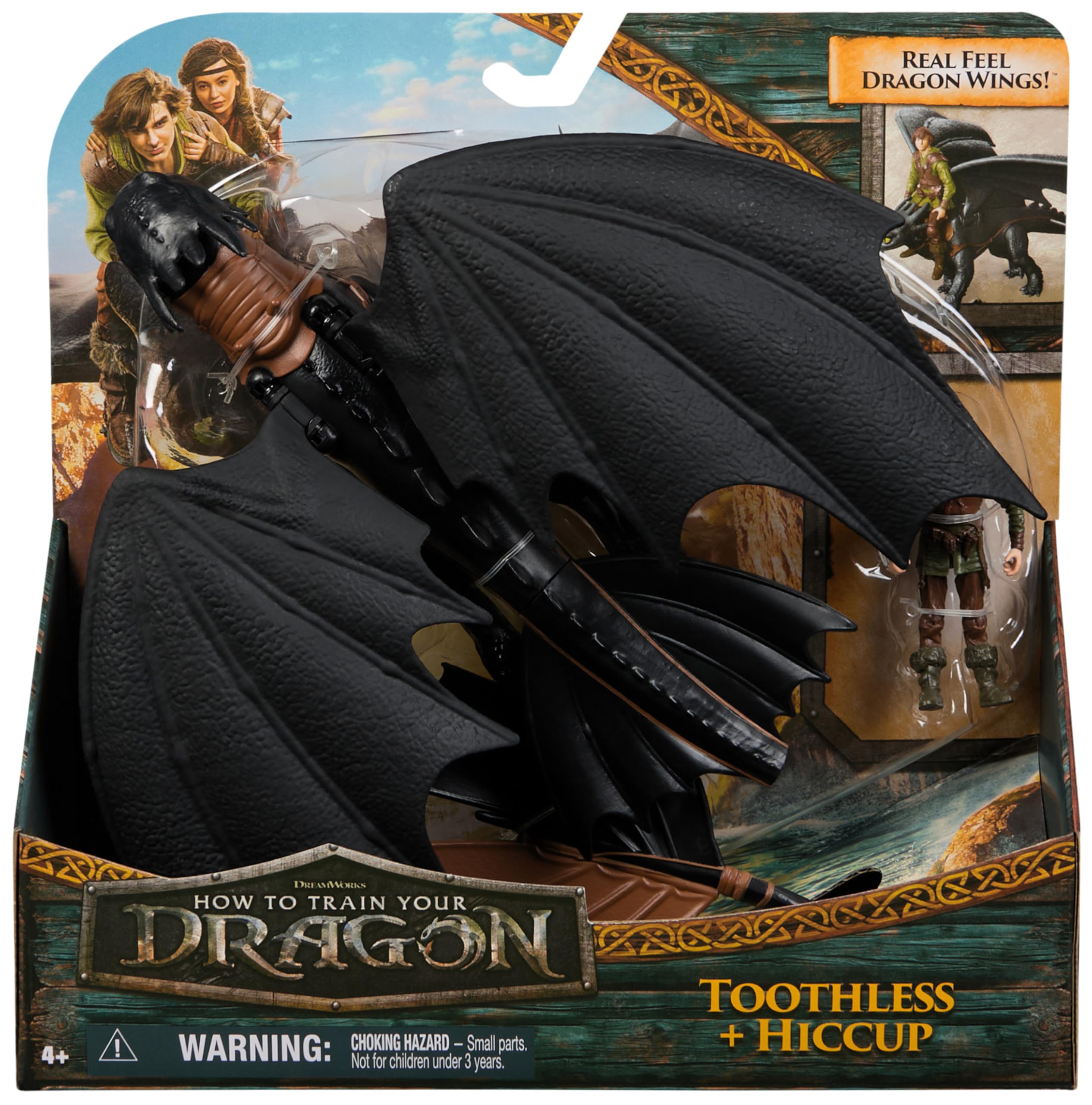 Dreamworks Dragons - Figurine Dragon Krokmou + Viking Harold - Figurine Articulée Krokmou 25 Cm Et Son Dresseur 10 Cm - Cadeau Enfant - Jouet Enfant 4 Ans Et + Inspiré Du Film How To Train Your Dragon
