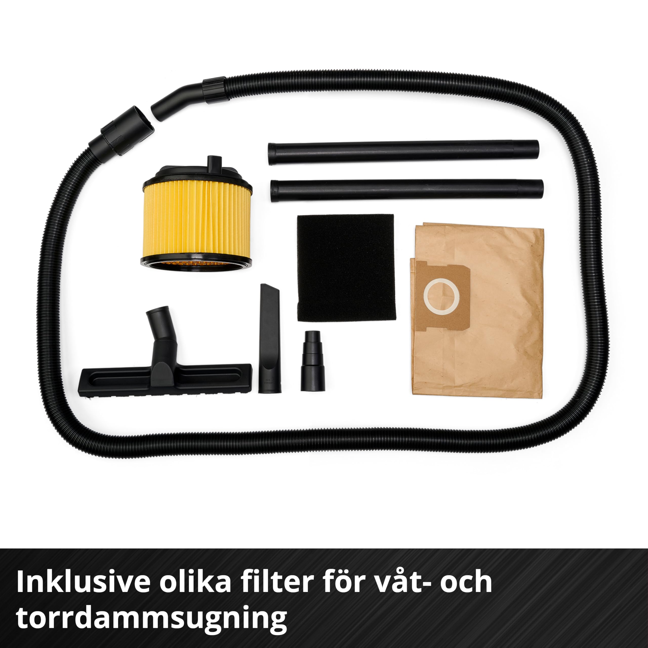 Einhell Odkurzacz TC-VC 1930 A (1500 W, moc ssania 190 mbar, automatyczne gniazdko, pojemnik na ścinki 30 l, uchwyt do noszenia, w zestawie dysze, filtr i worek na brud)