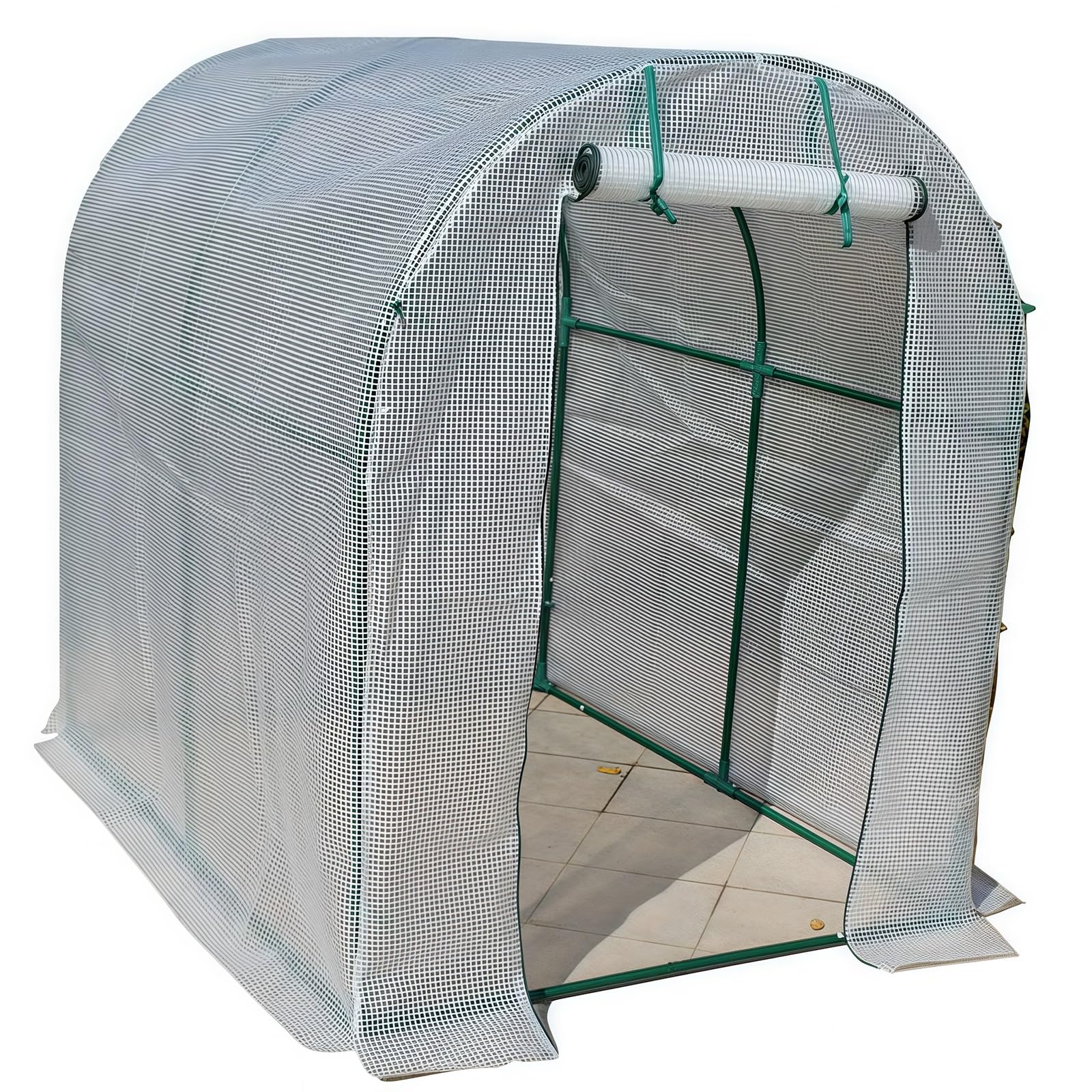 Serres portatives de Plain-Pied, Serre de Jardin intérieure et extérieure Pop-up, Porte à Fermeture éclair, Couverture en PE, 100x100x120cm(150x120x150cm)