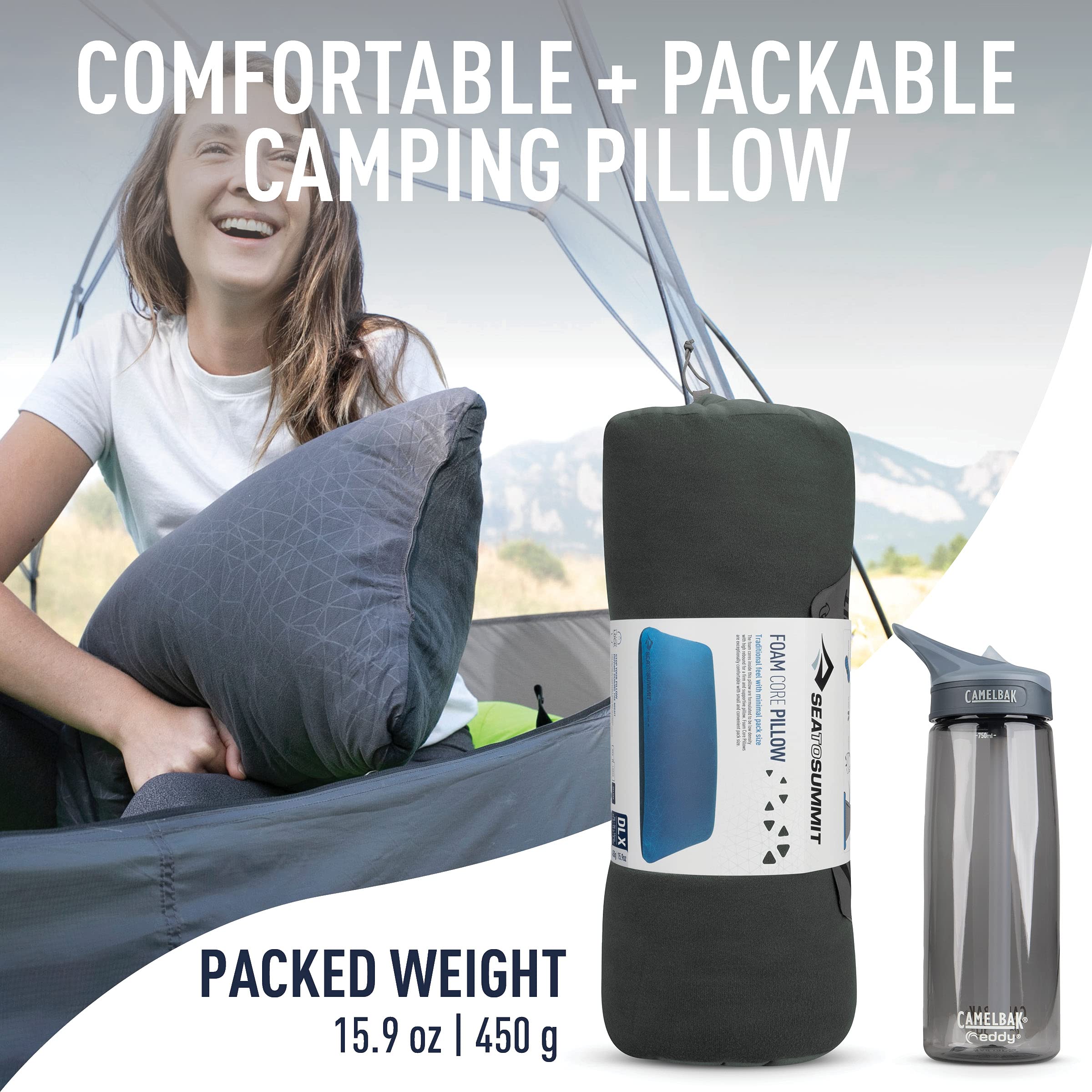 Sea to Summit FoamCore Pillow Deluxe Oreiller d'alpinisme, d'alpinisme et de Trekking, Adulte, Unisexe, Bleu (Bleu), Taille Unique