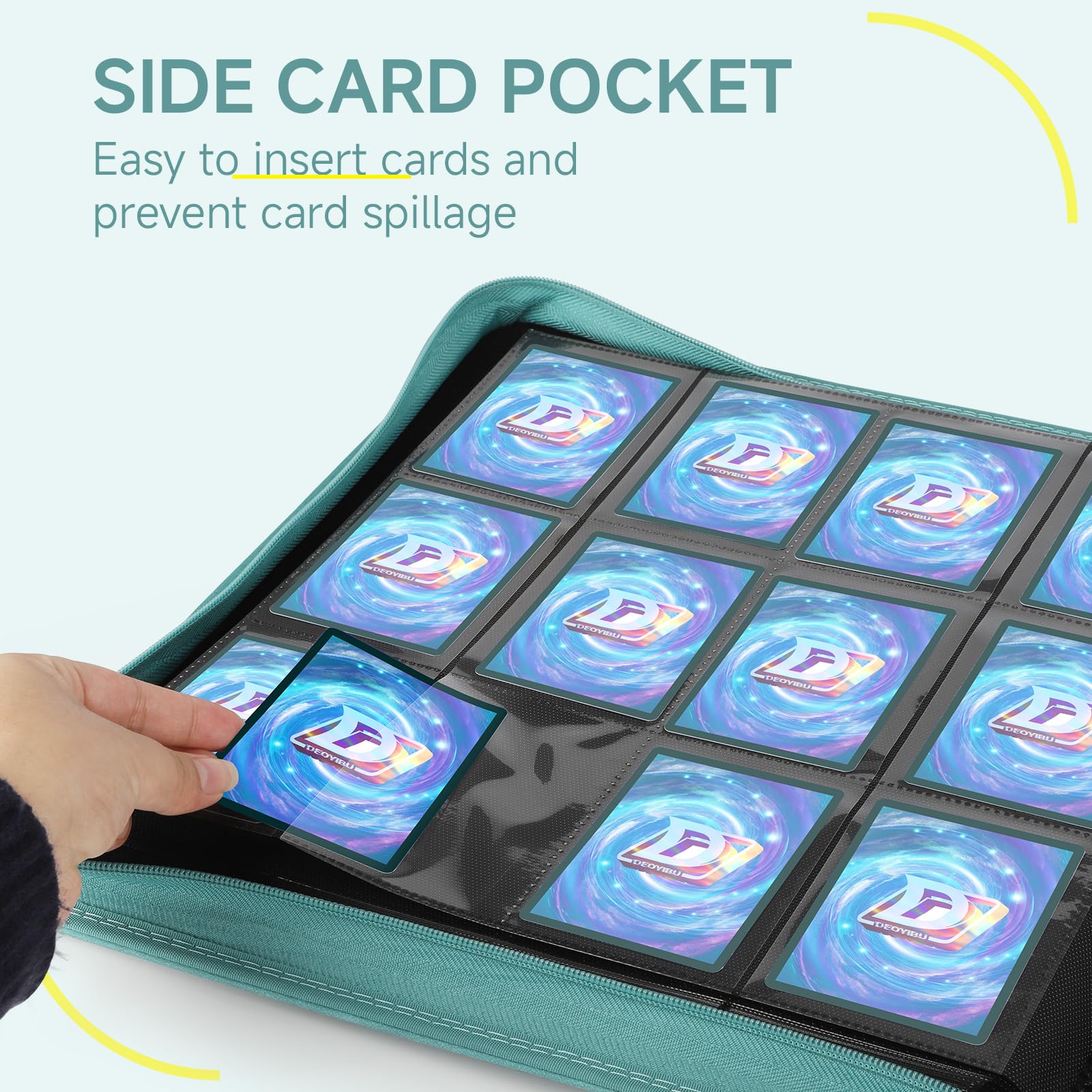 Carpeta para tarjetas con 12 bolsillos, álbum de tarjetas coleccionables para 720 tarjetas coleccionables, álbum de doble cara con cremallera, carpeta de tarjetas para MTG, TCG, tarjetas deportivas