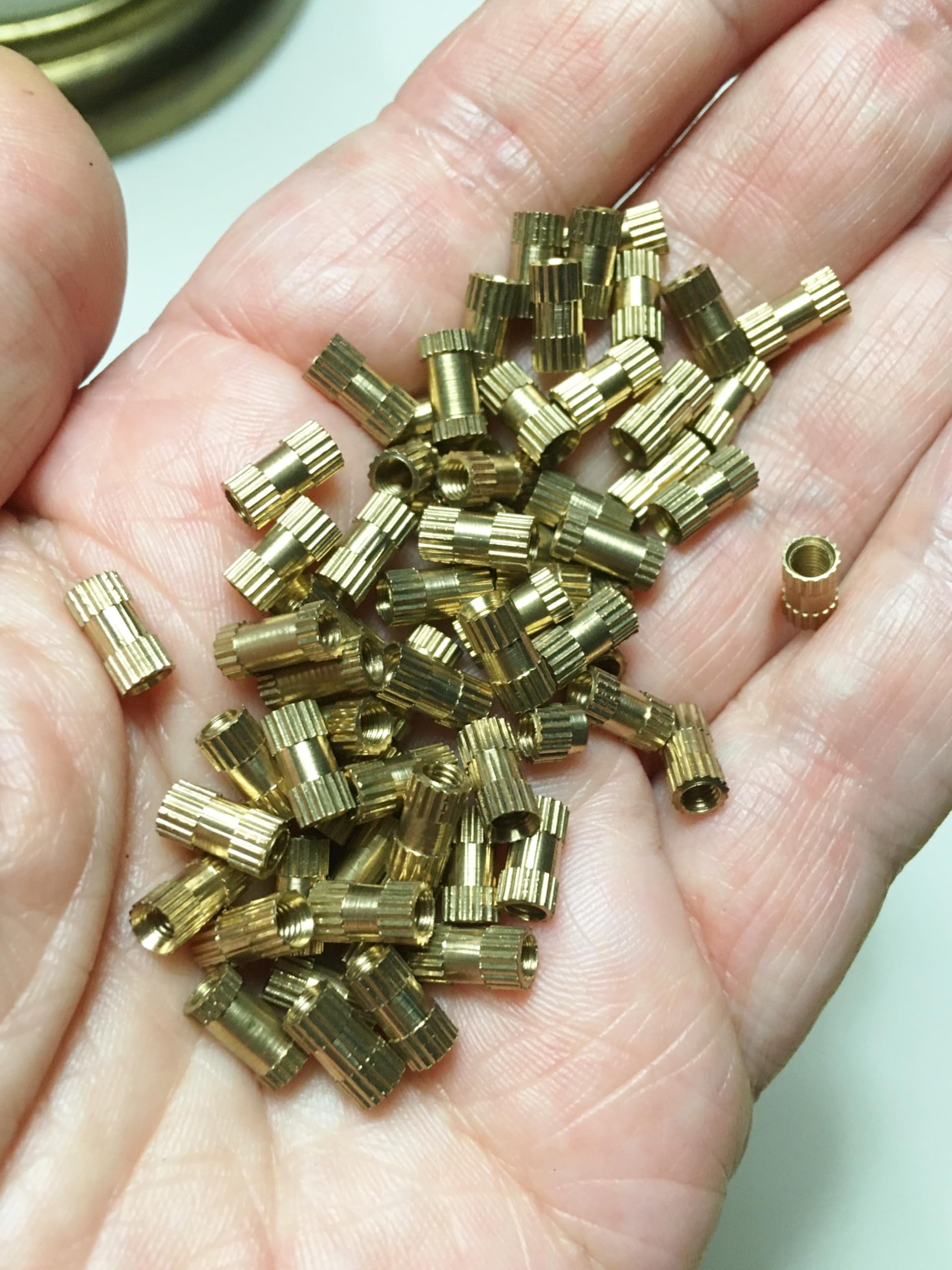 M00288-50 MOREZMORE 50pc Threaded Brass Knurled Connector M3 8mm M3x8mm Female to Female for Ball Socket Stop Motion Puppet Armature Humanly Posable Armature Parts HPA