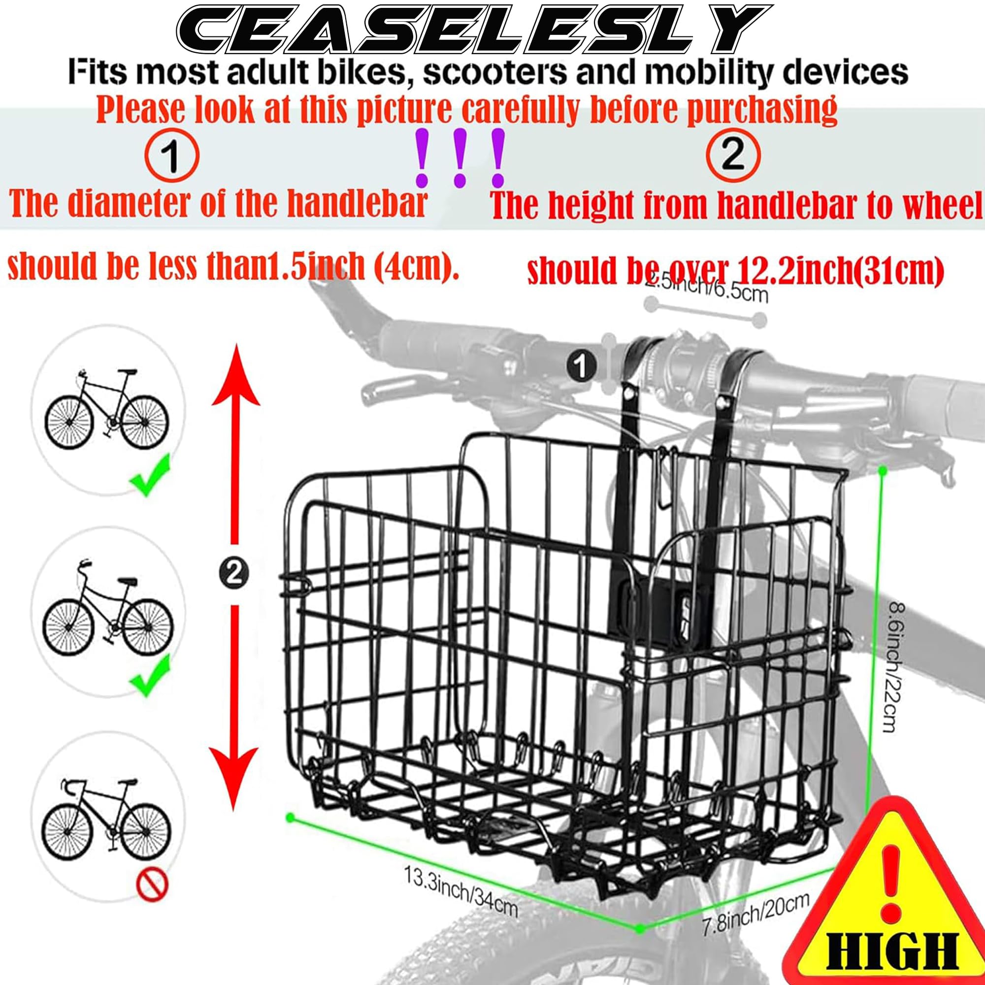 Cesta Bicicleta Delantera+Bolsa Aislante Impermeable,fácil Instalar para Diferentes Bicicleta Plegable y Mountain Bike,Nueva actualización en 2025,diseño de Doble cinturón