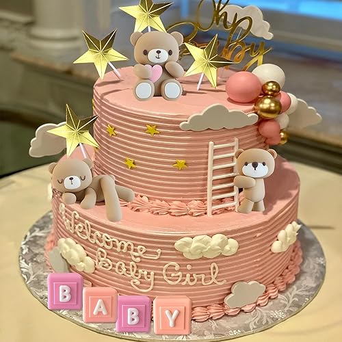 Miniatura 9 de Decoración para tartas de oso, bolas de oso, decoración de pasteles con letras de bebé para niños, baby shower, decoración de fiesta de cumpleaños