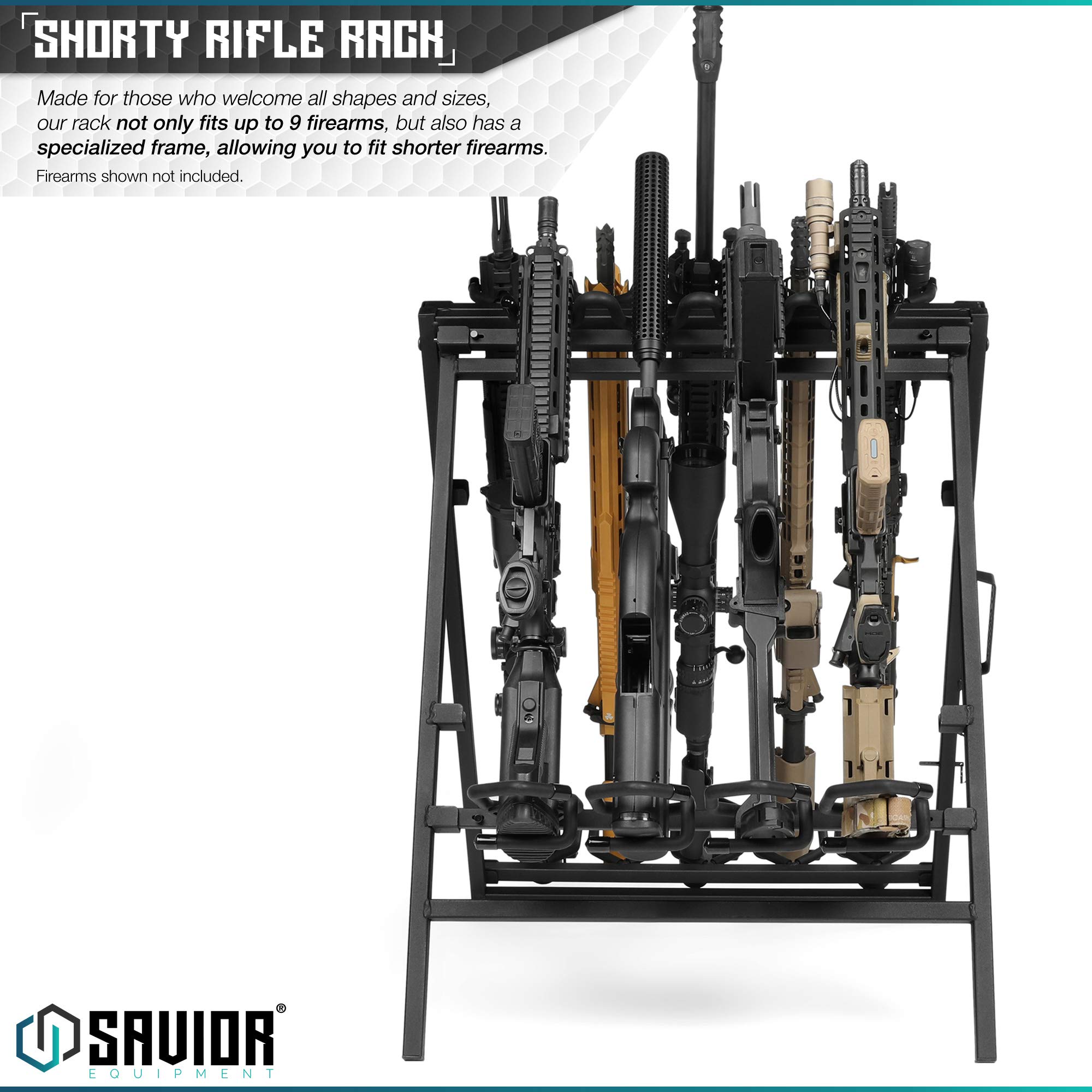 Savior Equipment Portable Folding 9 Gun FreeStanding Rifle Rack, Heavy