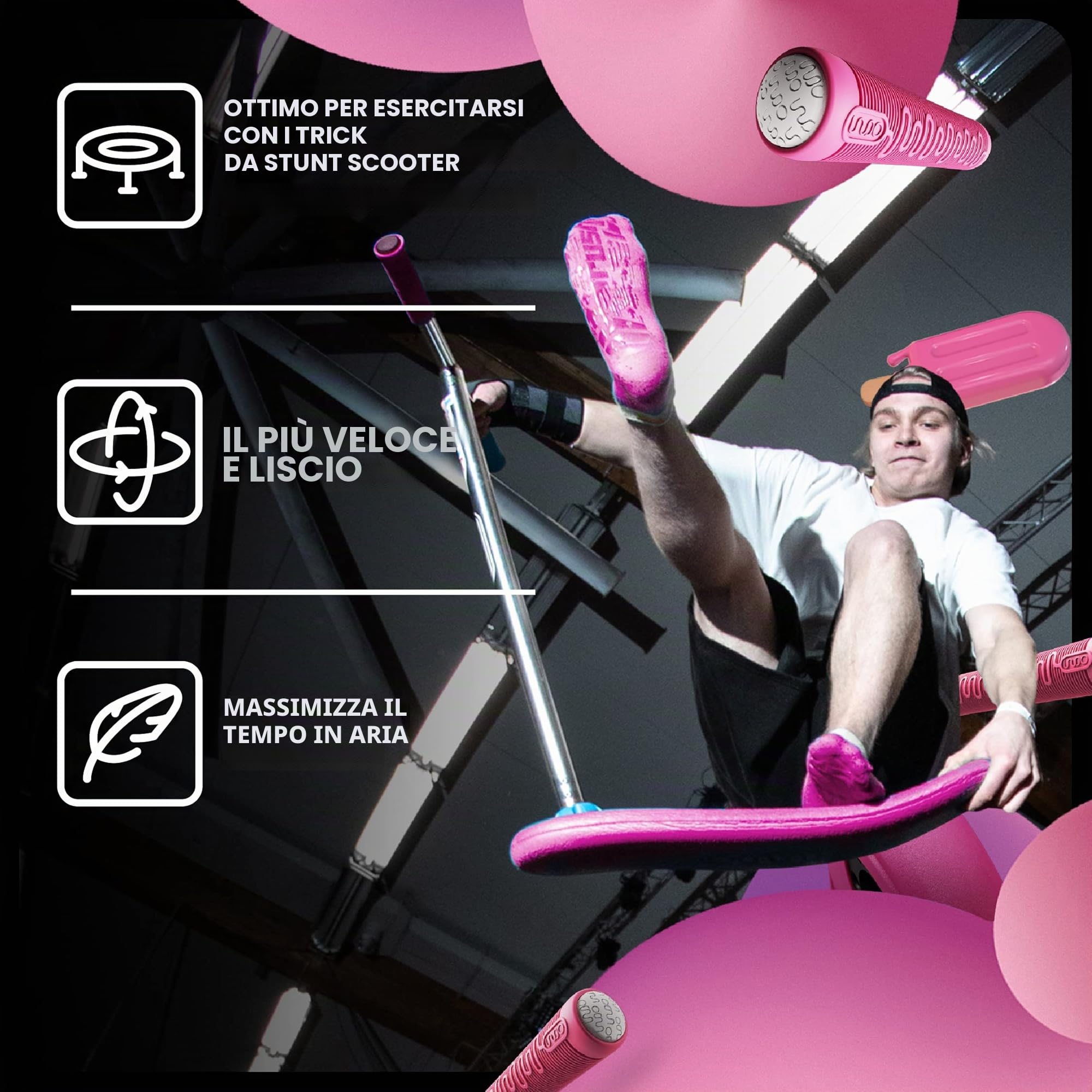 The Indo Trick Scooter – Trampolino Scooter – Monopattino acrobatico per ragazzi, bambini e adulti, per professionisti e principianti – per interni ed esterni