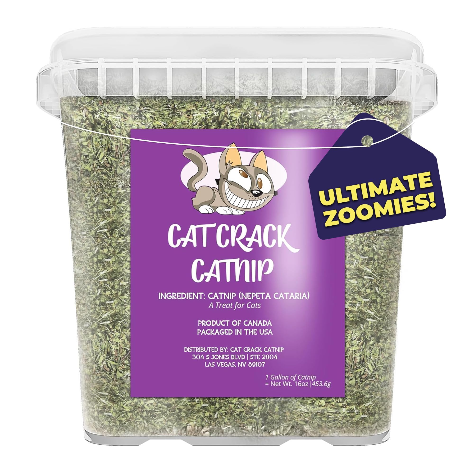 Cat Crack Catnip, Zoomie-Inducing Cat Nip Blend, North American Made & 100% Natural, Safe & Non-Addictive Catnip Treats Used to Supplement Cat Nip Toys, Spray, & Accessories (20 Cups)