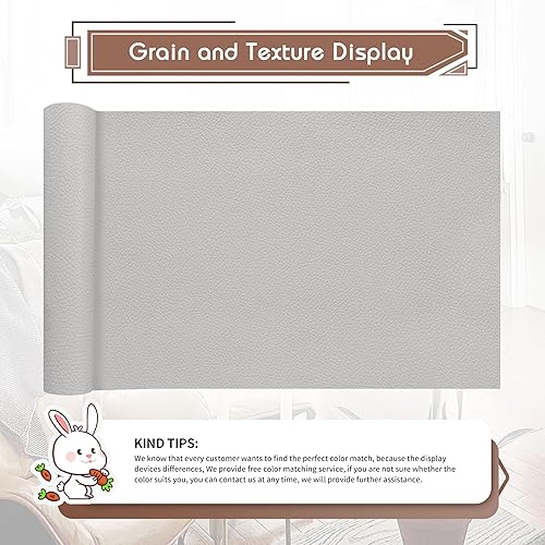 Vista 131 de KING MOUNTAIN Cinta de reparación de cuero, 16 x 60 pulgadas, gris, autoadhesiva, impermeable, ecológica