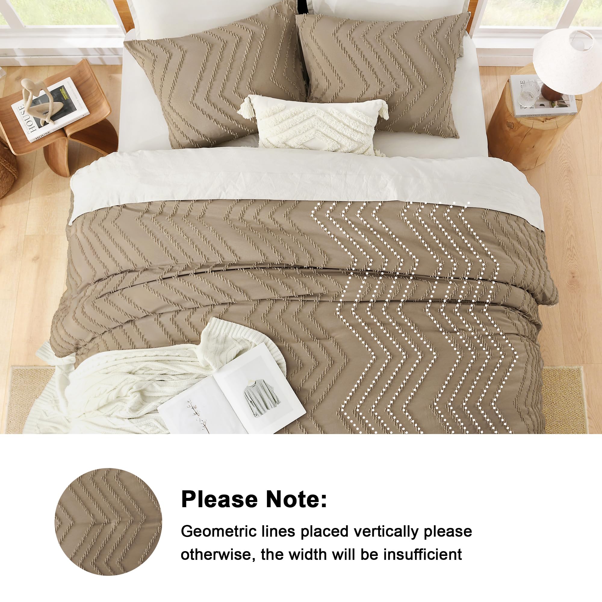 Litanika Set Copripiumino King Size 3 Pezzi - Leggero E Soffice, Strisce Color Block - 2