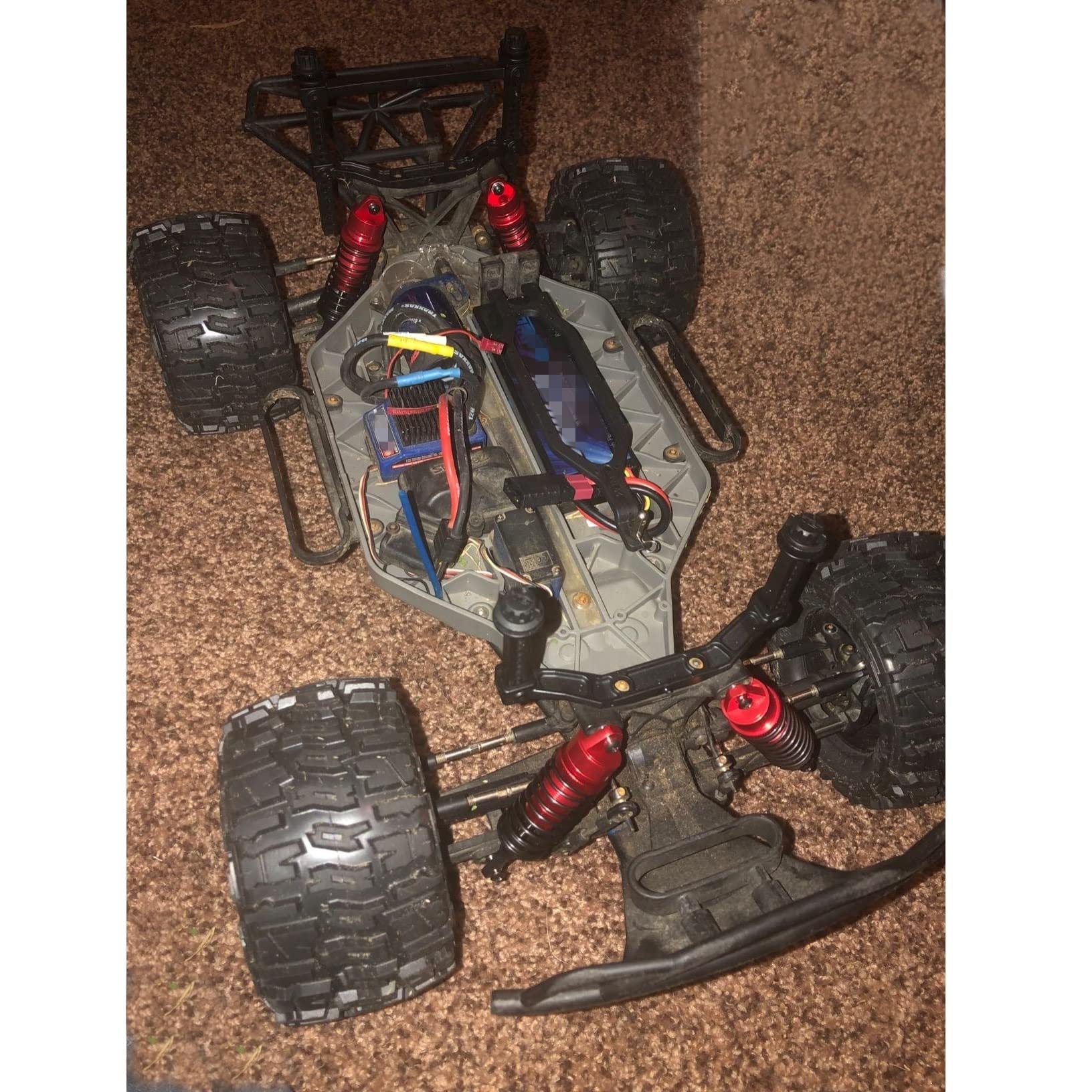 Volledig metalen schokdemper for en achter compatibel met Tra-xx-as Slash 4X4 VXL 2WD Rustler Stampede Hoss 1/10 RC auto-upgrades onderdelen (Color : Blue