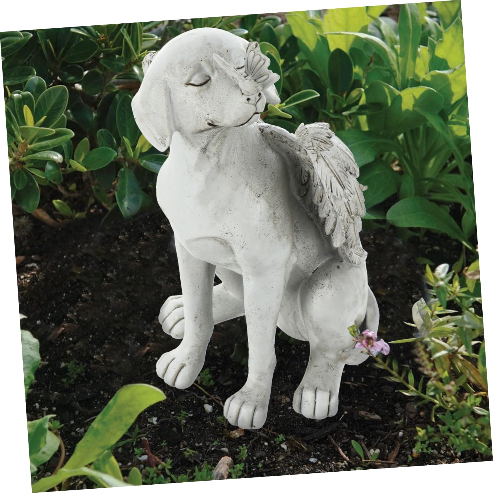 Amazon | TOGEVAL 犬のメモリアルエンジェルペット像 樹脂製ガーデン