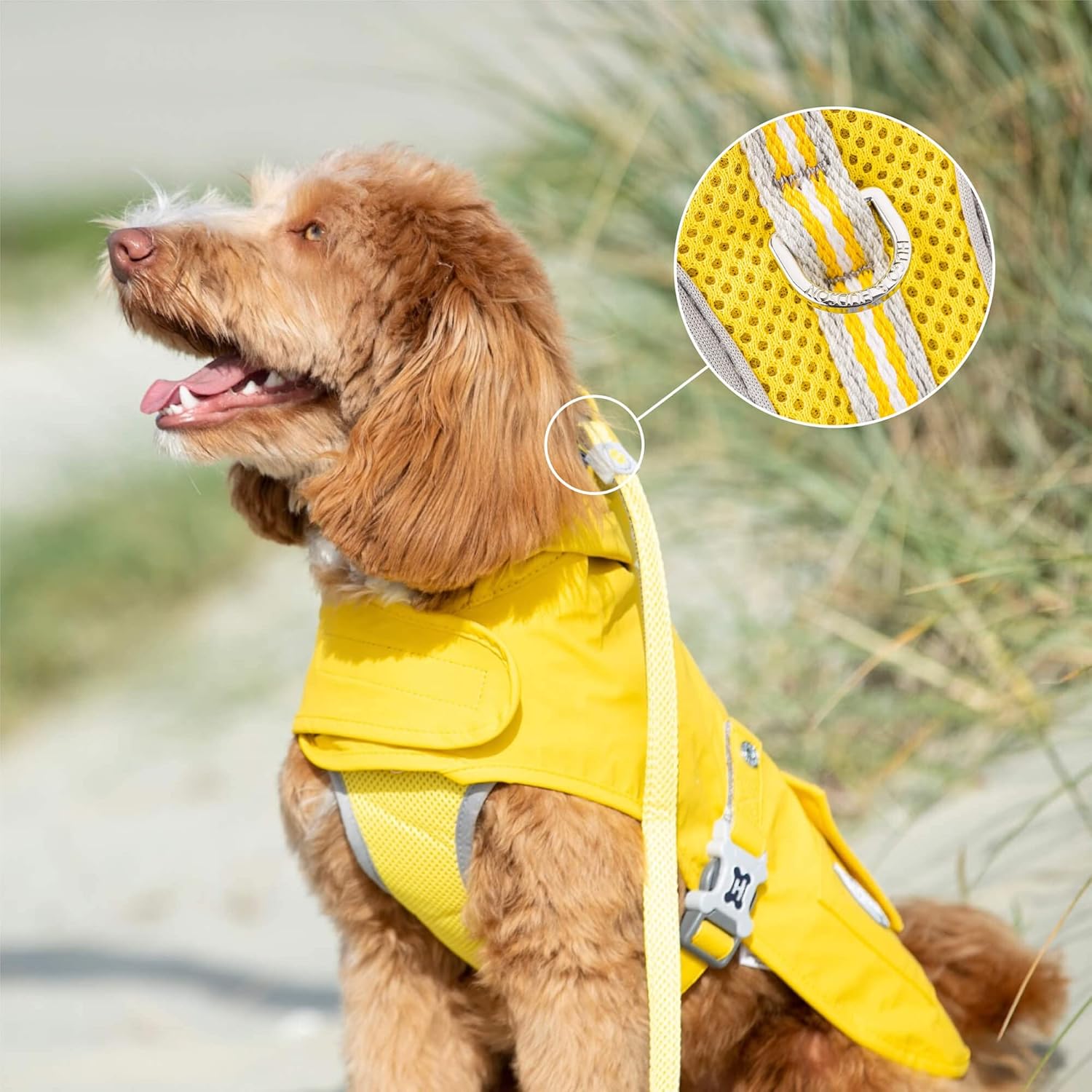HUGO & HUDSON Dog Harness No-Pull Pet Harness Adjustable Quick Dry Mesh Padded Vest, Yellow, XS