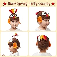 Vista 3 de JOYIN Gorro de pavo con orejeras - Accesorio de fotografía para bebés pequeños, carnaval cosplay