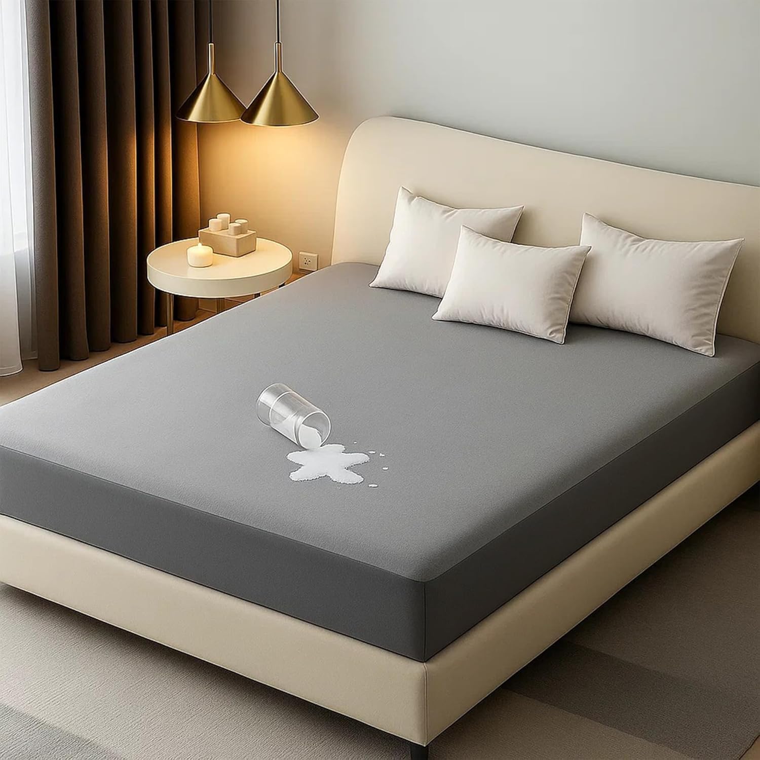 Cotton Feel Terry Ultra Soft 100% Waterproof Mattress Protector Breathable – Hypoallergenic Mattresses Cover Queen Size 60 x 80 Inch / 5 x 6.6 Feet / 150 x 203 cm, Grey Cotton Feel Terry Ultra Soft 100% Waterproof Mattress Protector Breathable – Hypoallergenic Mattresses Cover Queen Size 60 x 80 Inch / 5 x 6.6 Feet / 150 x 203 cm, Grey