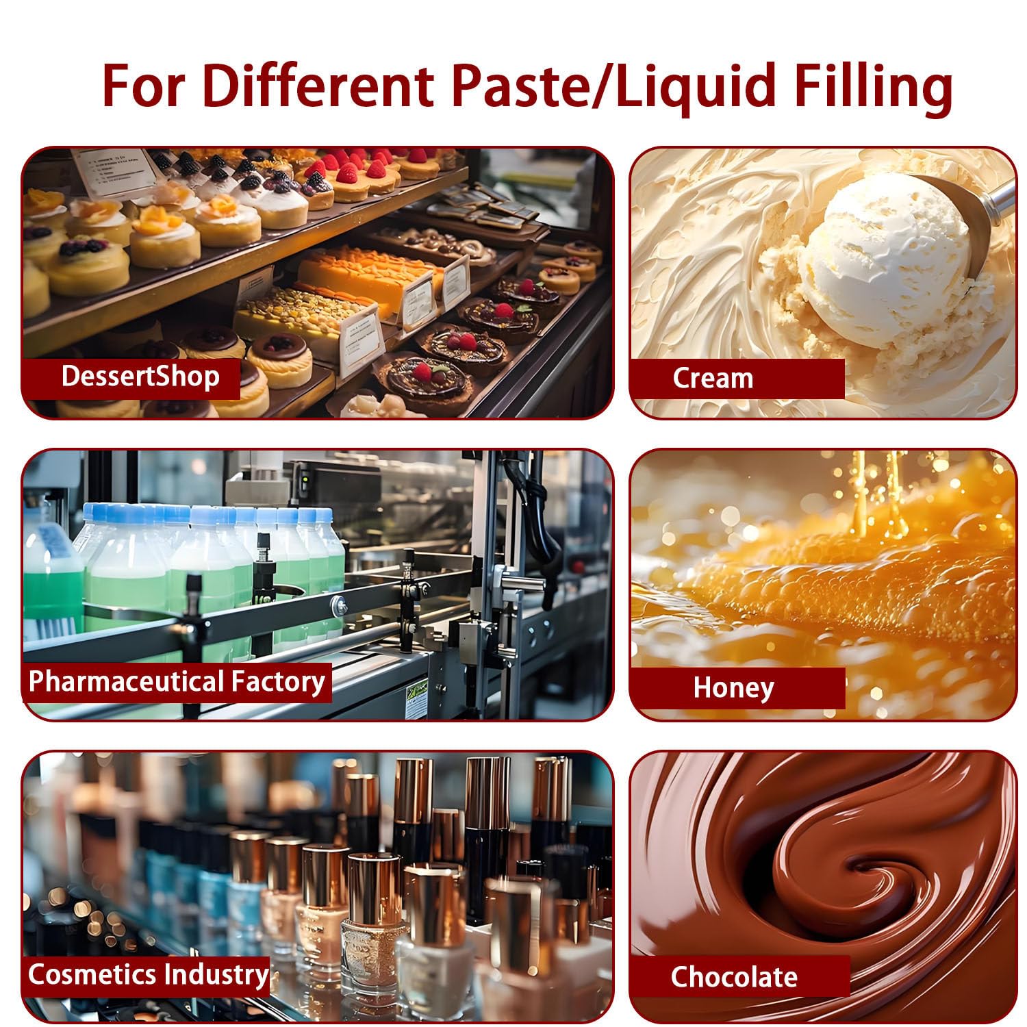 Máquina Manual para Rellenar donas, máquina Comercial para Rellenar donas, con 1 Boquilla Larga y 3 boquillas Cortas, precisión de llenado ±1 g, para restaurantes, cafeterías y panaderías.