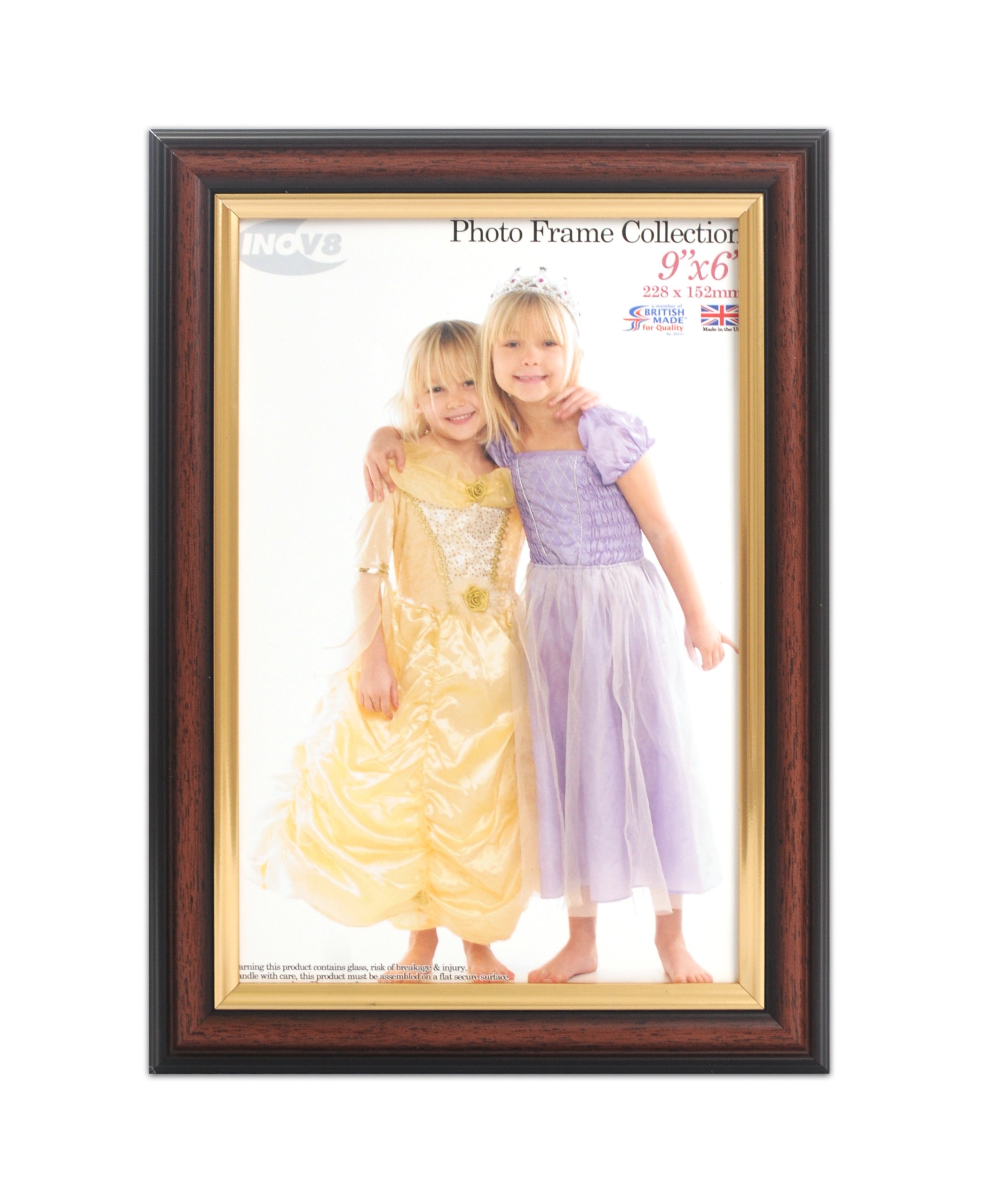 Inov8 British Made Traditional Picture/Photo Frame, 9x6-inch, Mahogany