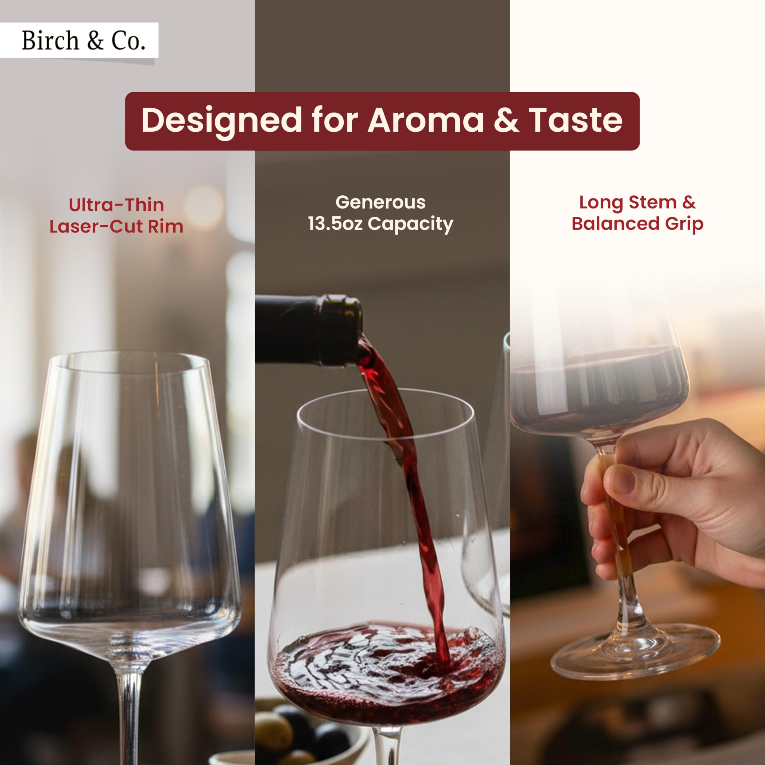 Birch & Co. Vintara Wine Glasses - Set of 2 -2