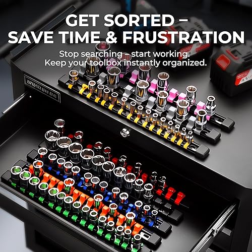 Miniatura 7 de Organizador de enchufes de 3 piezas, unidad de 38 pulgadas x 45 clips, soporte de enchufe de ABS resistente con tapas de extremo extraíbles, riel de