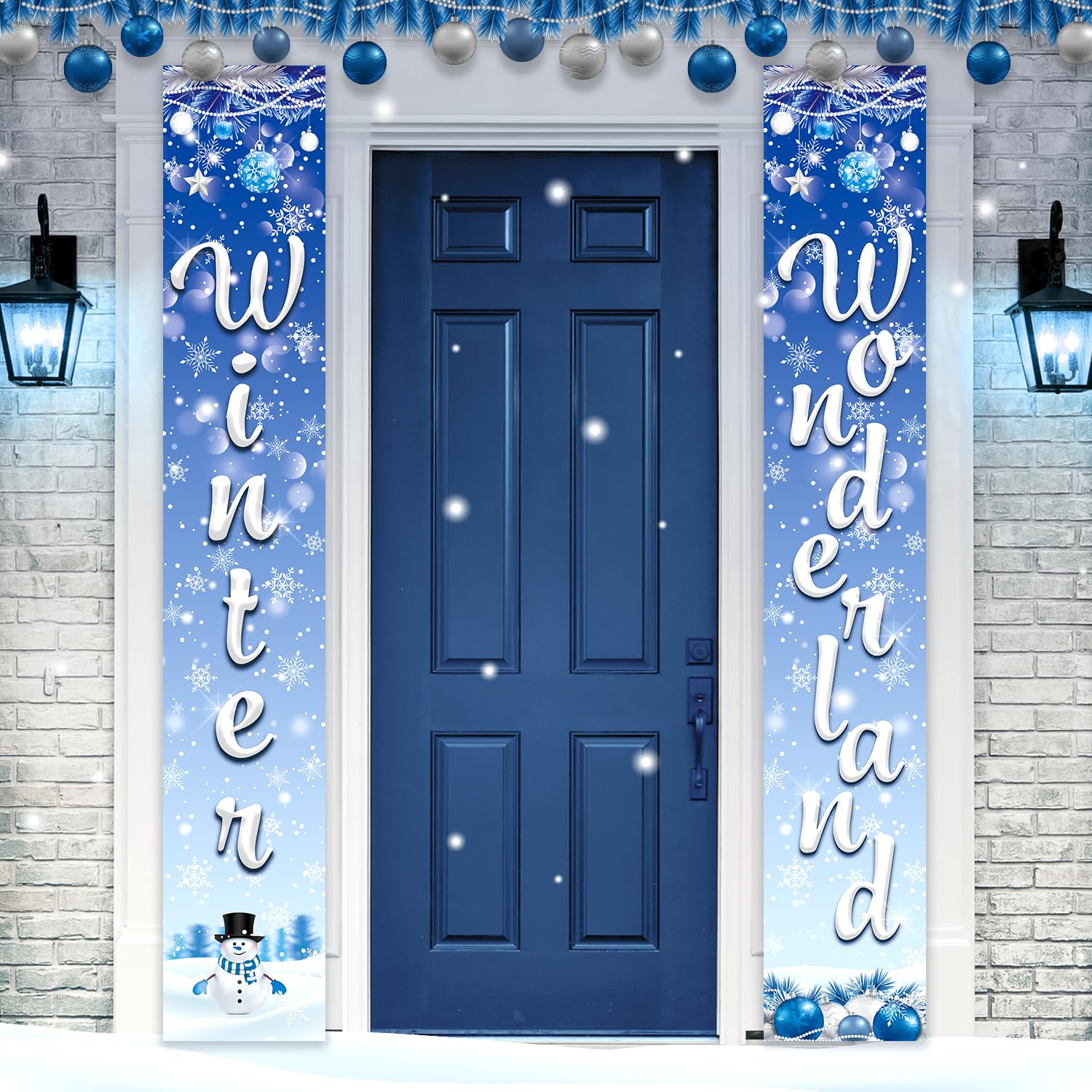 Winter Wonderland Decorations - Christmas Door Decor & Porch Banner for Indoor/Outdoor Winter Holiday Parties