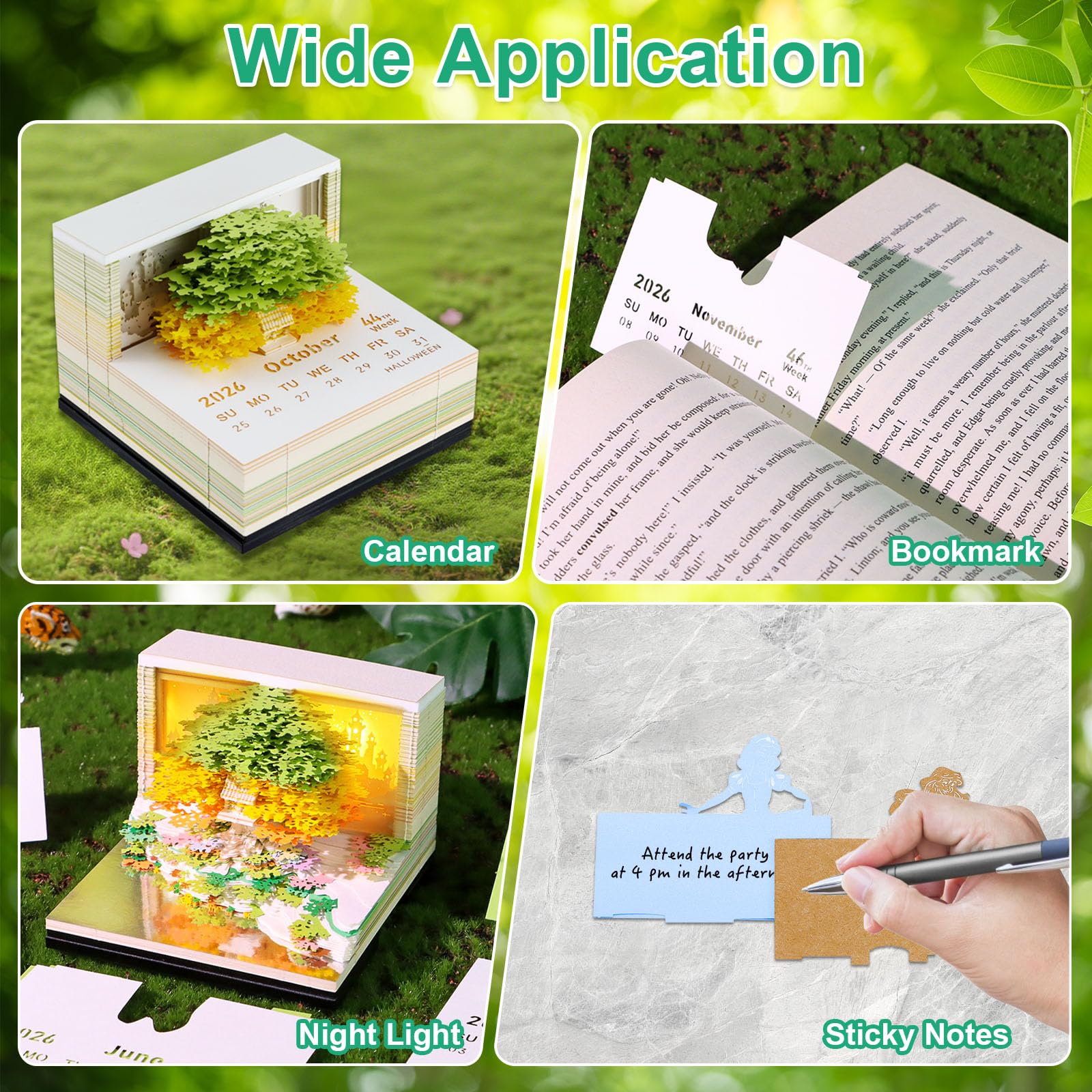 2026 Aardekalender - 8,7x8,7x6cm 3D-model Afscheurbare bureaukalender