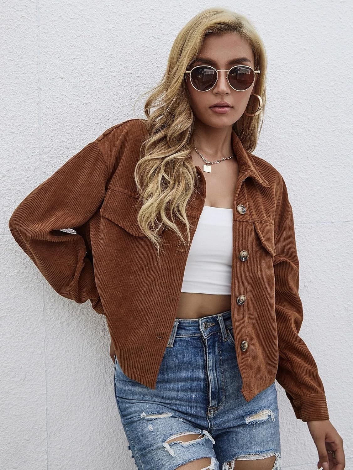 Women's Trench Coat Button Front Pocket Jacket Long Sleeve Classic Overcoat