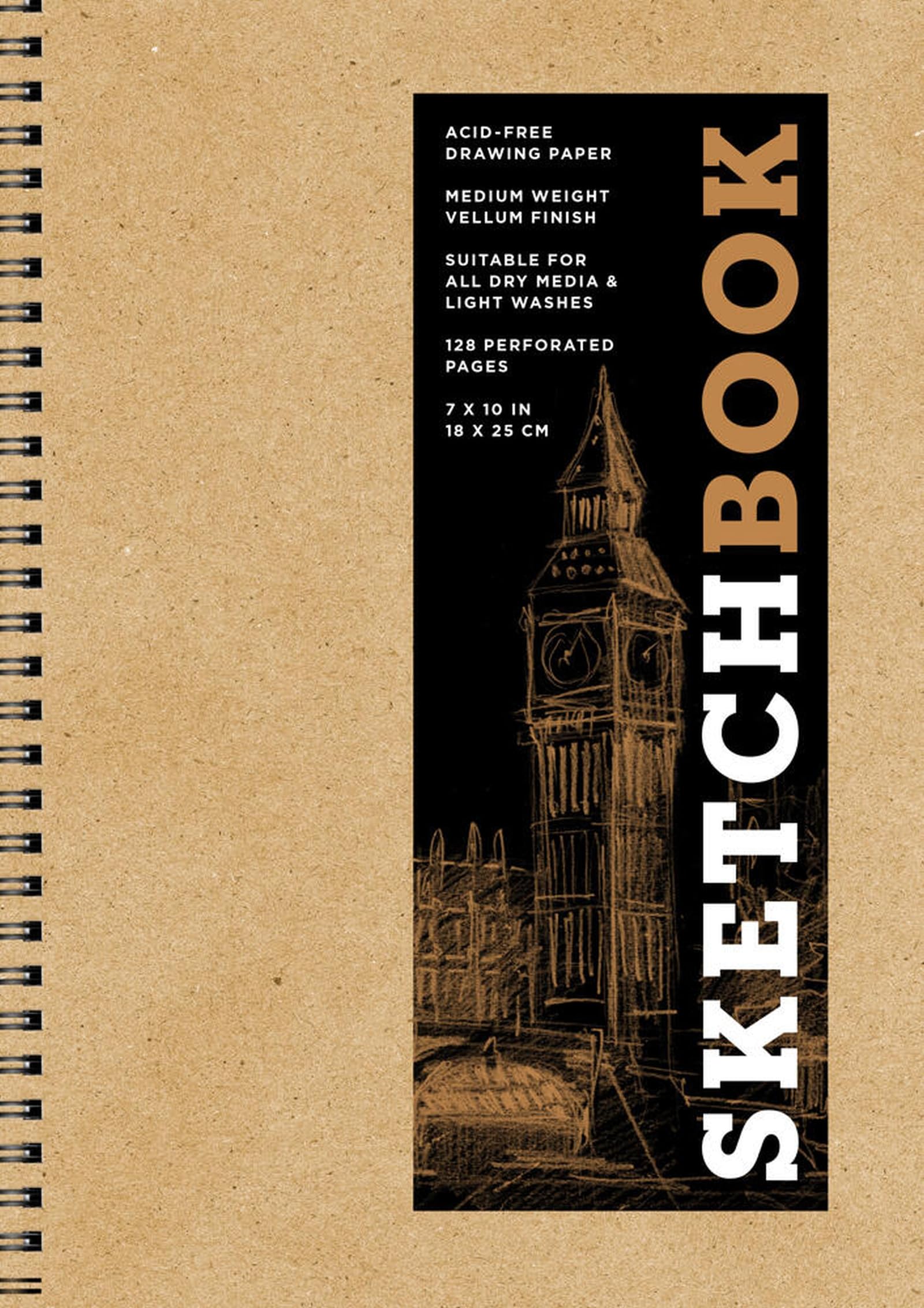 Sketchbook (basic medium spiral Kraft) (Sterling Sketchbook series): Volume 16: Acid-Free Quality Paper (128 pages)