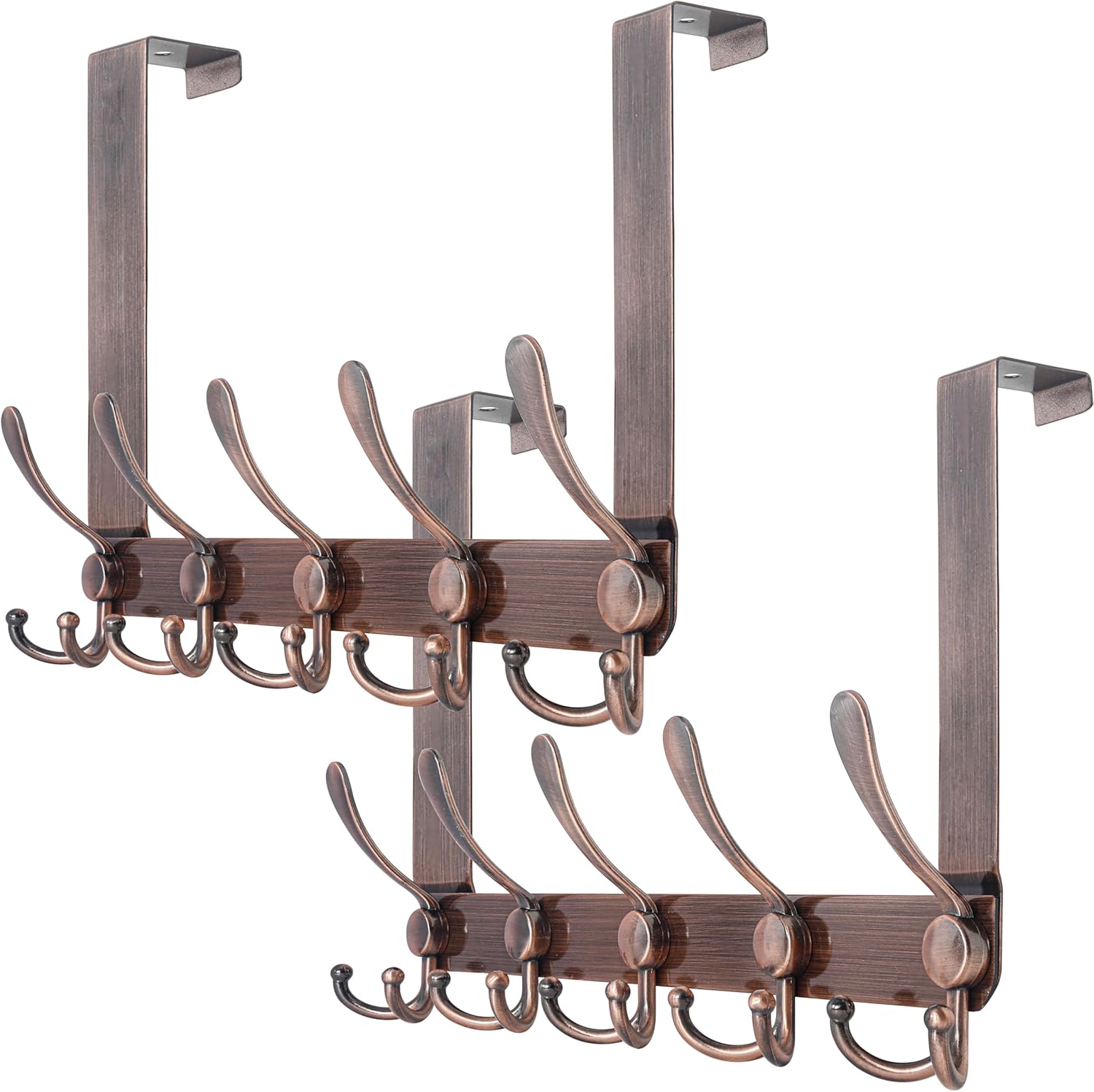 WEBI Over The Door Hooks with 5 hooks, antique copper