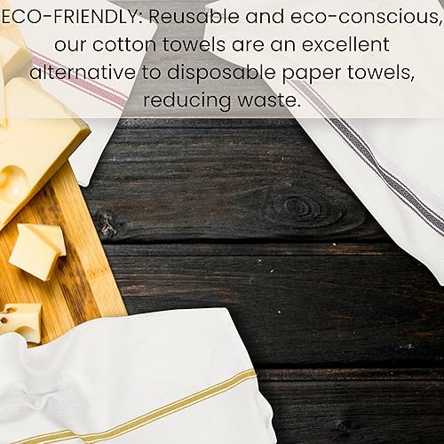 Miniatura 7 de Toallas de cocina prémium de 16 x 26 pulgadas, 100% algodón hilado en anillo, súper absorbentes, suaves, duraderos, reutilizables, paquete de 6