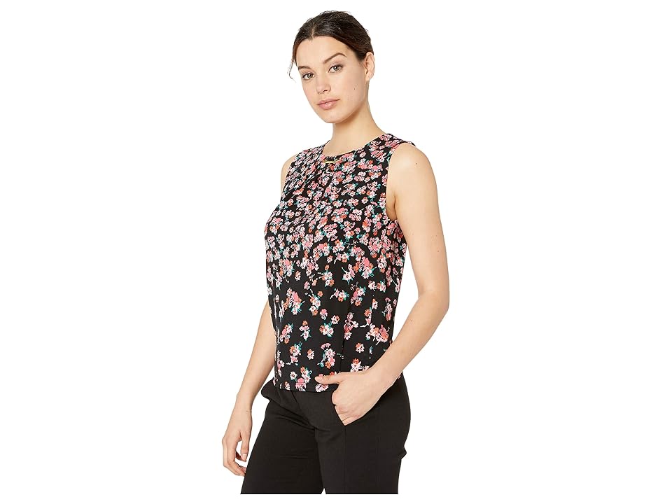 

Calvin Klein Pleat Neck Cami w/ Hardware (Black Multi) Women's Clothing