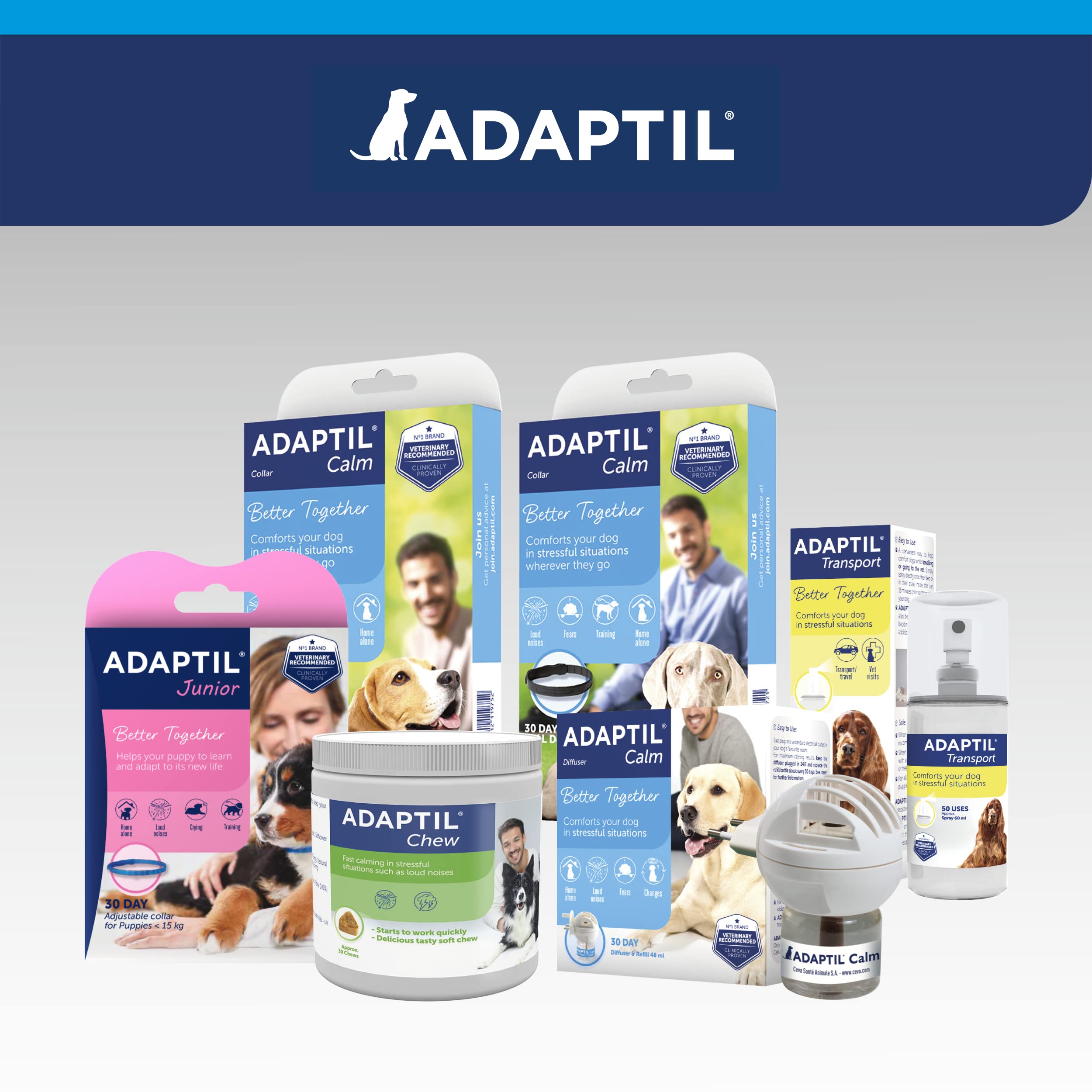 ADAPTIL® Calm – Ricarica 3 x 48 ml - Calmante per Cani, Feromoni Tranquillanti Antistress per Cani Iperattivi, Ansiosi, Rilassamento per Cani Momenti Stressanti