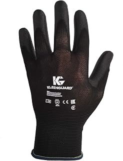 KLEENGUARD G40 Polyurethane Coated Gloves (13838), Size 8.0 (Medium), High Dexterity, Black, 12 Pairs / Bag, 5 Bags / Case, 60 Pairs