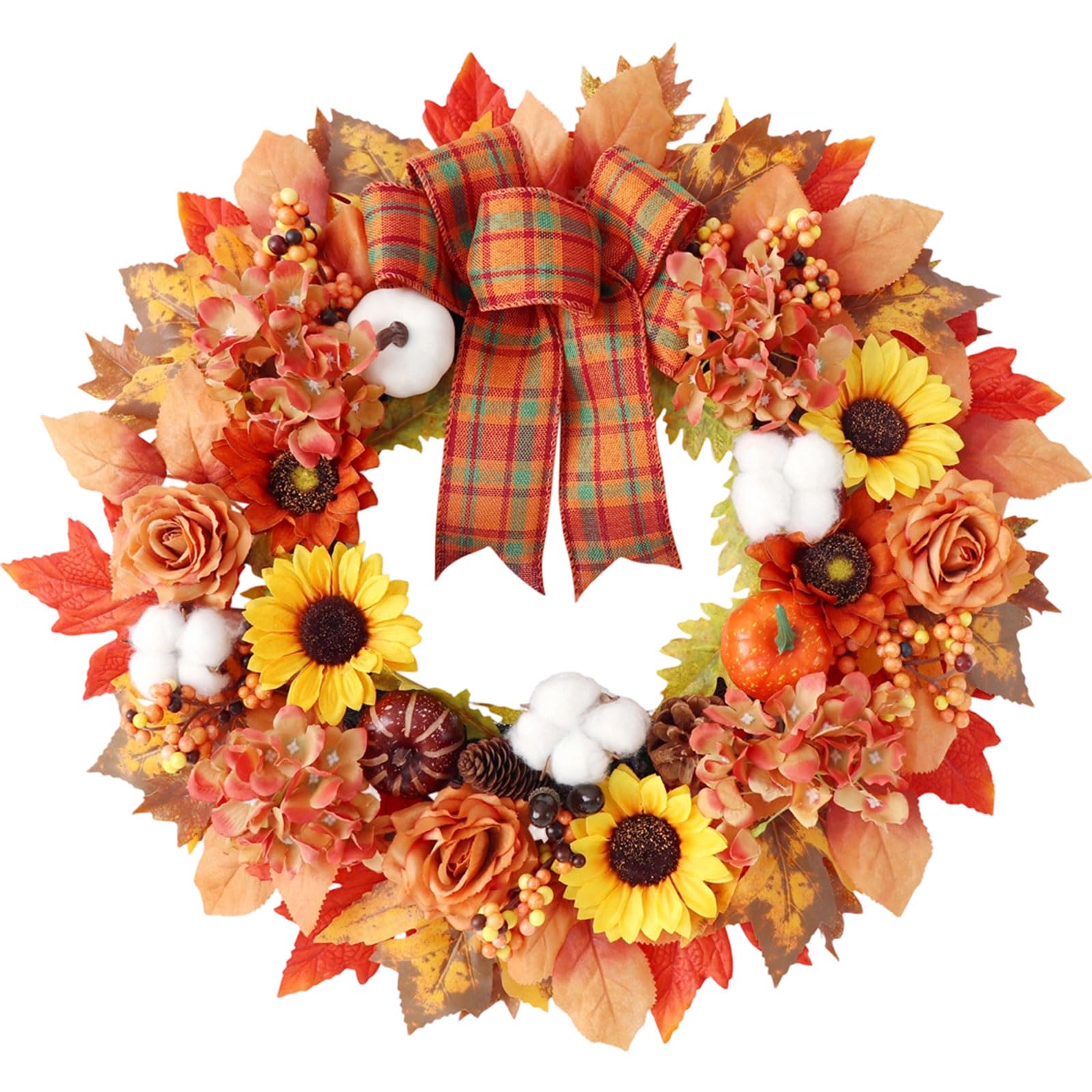 Pumpkin and Maples Leaves Garlands Perfect for Harvest Festival Halloween and Seasonal Party Decorations Fall Wreath