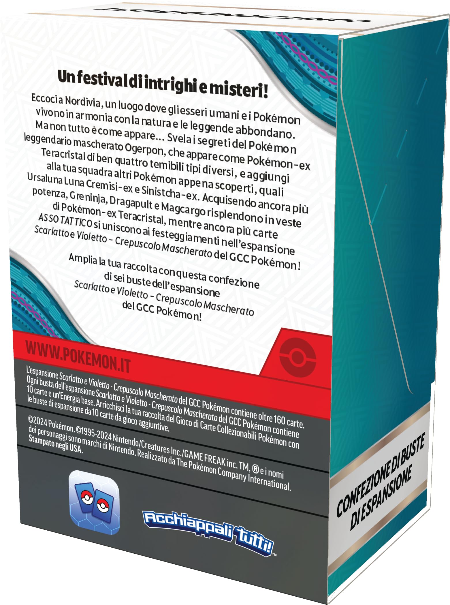 Confezione di buste dell’espansione Scarlatto e Violetto - Crepuscolo Mascherato del GCC Pokémon (sei buste di espansione), edizione in italiano