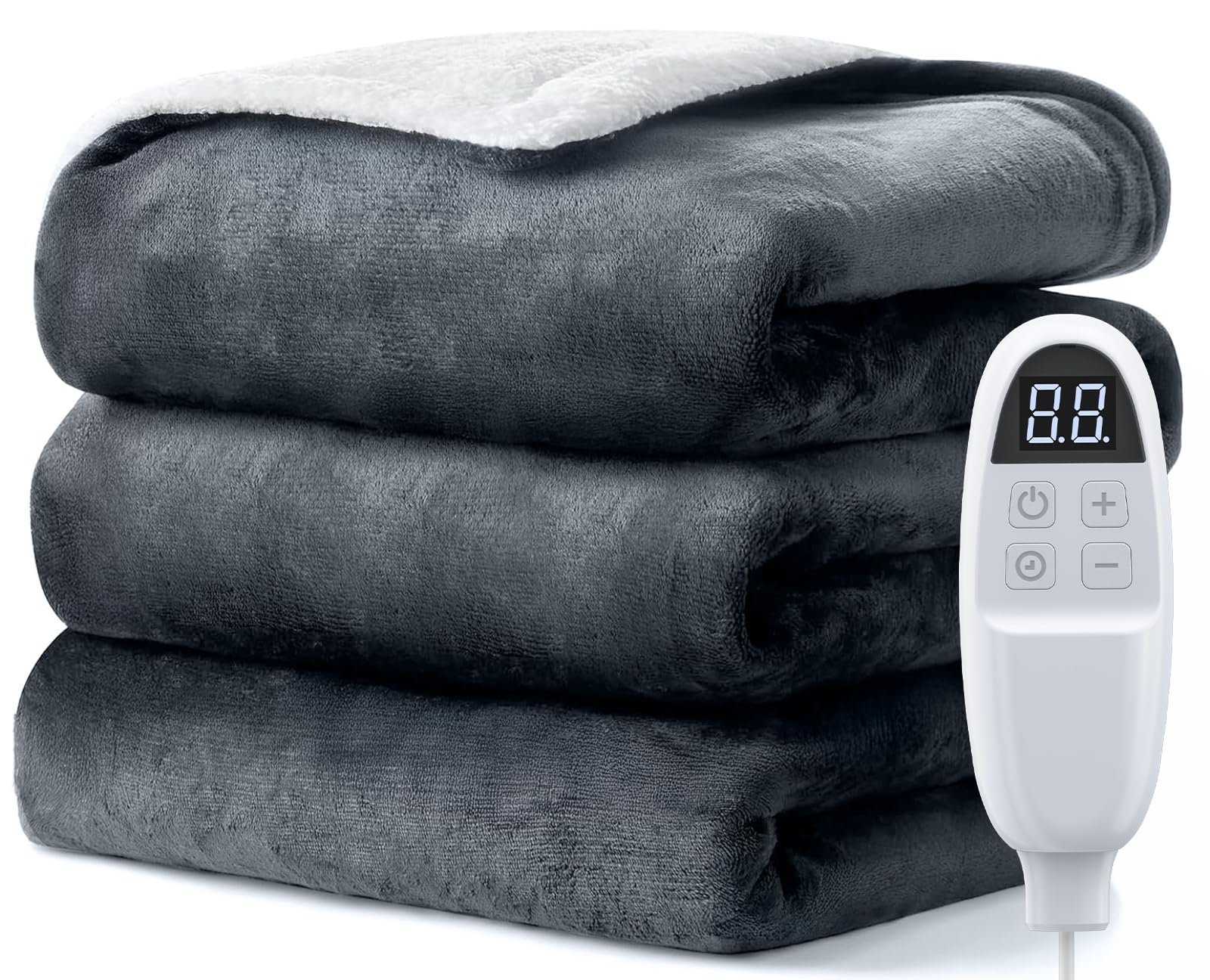 Coperta Elettrica Singola, Coperta Riscaldante Elettrica 130×180 cm, 6 Livelli di Calore, Auto spegnimento, Termocoperta con Protezione dal Surriscaldamento per Letto e Divano, Lavabile