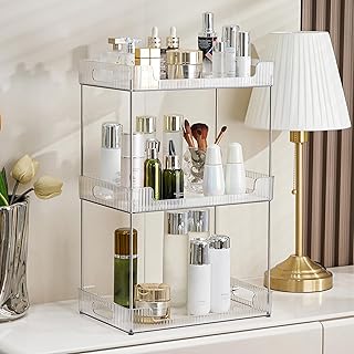 3-Tier Bathroom Counter Organizer, Multi-Purpose Cosmetics Skincare Shel...