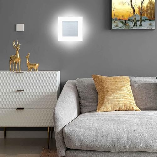 Miniatura 8 de Kawell Apliques de pared LED modernos de 10 W, lámpara de pared LED cuadrada de acrílico para interiores, lámpara de pared LED minimalista para