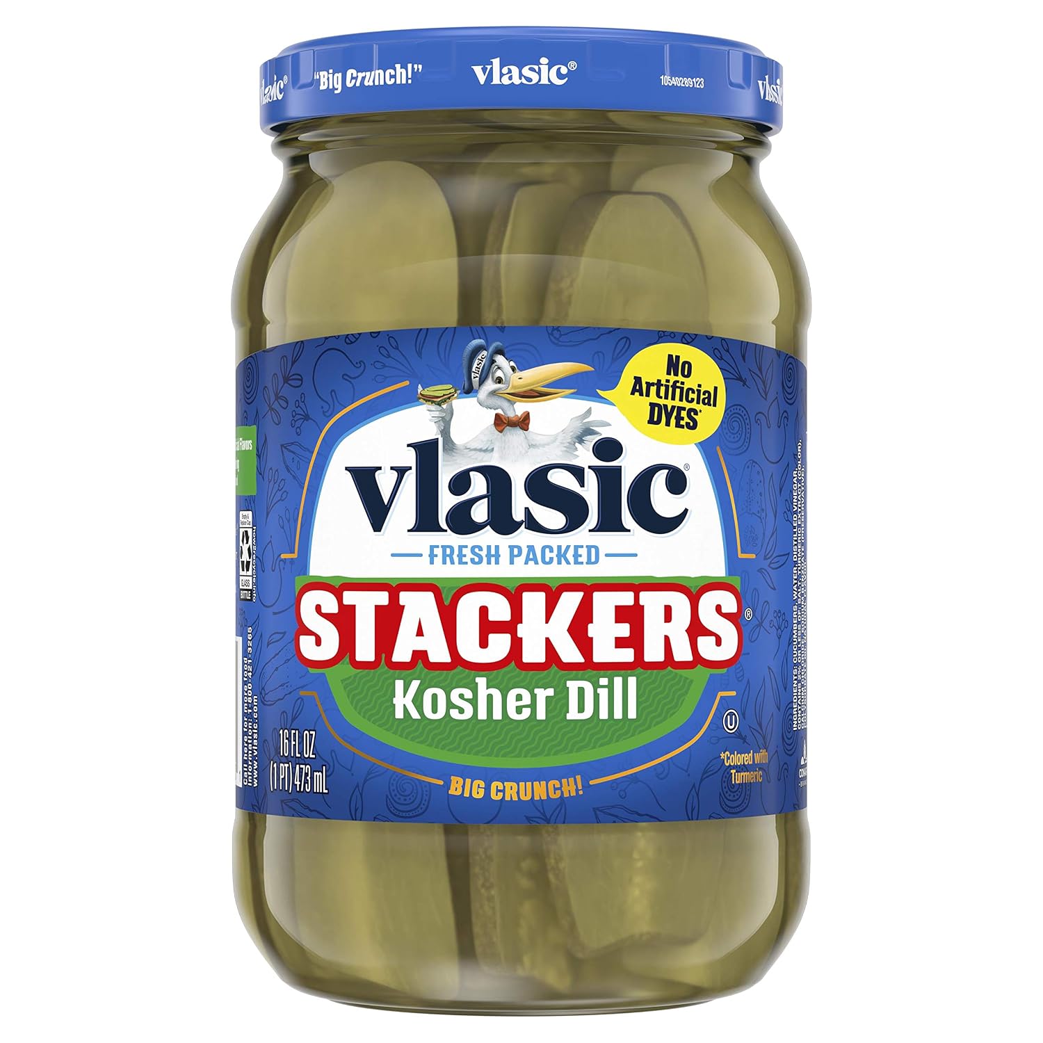 Vlasic Stackers Kosher Dill Pickles, Keto Friendly, 16 FL OZ