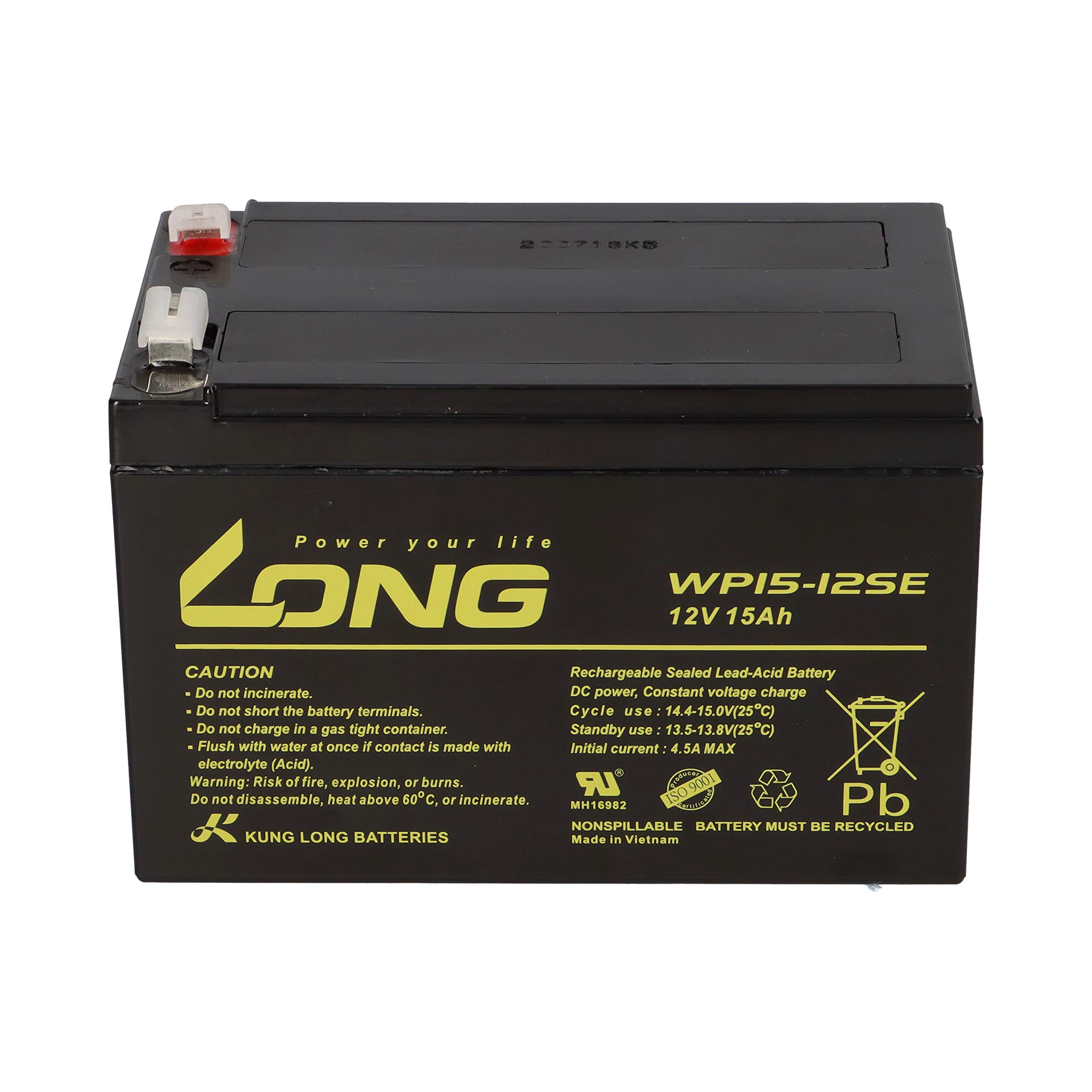 Batterie 3 x 12 V 15 Ah AGM comme 12 Ah 14 Ah Compatible avec scooter électrique Quad E Bike Scooter électrique – Durable – Sans entretien – Fiable – Batterie de rechange