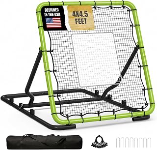 Suteck 4x4.5ft Baseball Rebounder Net, Solo Practice, Durable 2-Net System