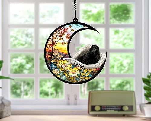Miniatura 201 de Chow Chow Dog Memorial Suncatcher, adorno de Navidad Chow Chow con nombre, atrapador de pérdida de mascotas, regalos para los amantes de los perros