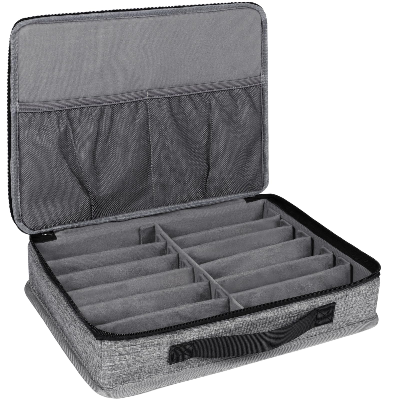 Bukere Sunglasses Organizer Case, Adjustable Slots for Multiple Pairs, Travel Eyeglasses Storage Box, Glasses Holder
