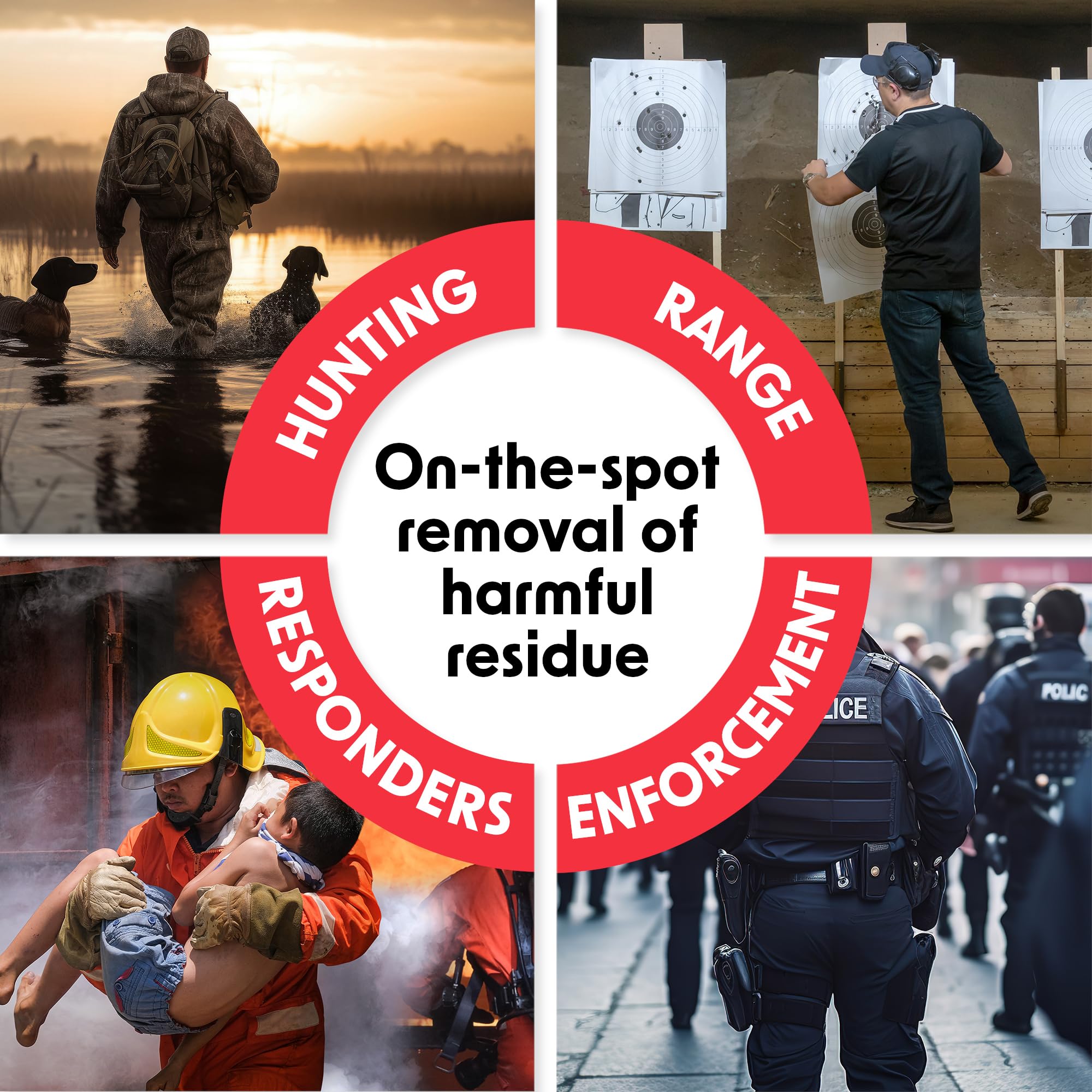 Erez Tactical Gun Kit - Get (1) 12ct of XL Hypoallergenic Cleansing Towels, Removes Lead & Metal Dust from Skin & (1) Canister of 120ct Gun Cleaning Wipes, CLP - Clean, Lubricate, Protect