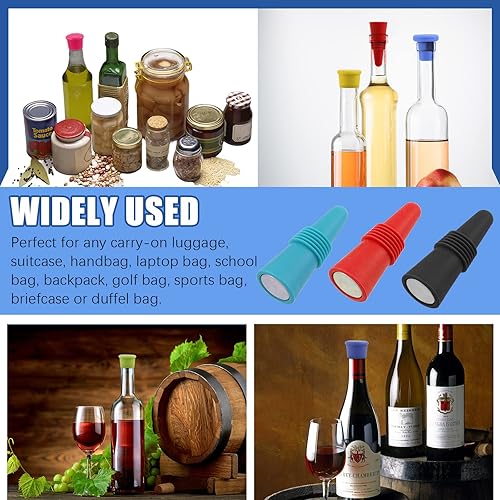 Miniatura 7 de Glarks Kit surtido de tapones de vino de silicona de 13 piezas, 3 tipos de sellador de botellas de vidrio de cerveza reutilizable, tapón de botella