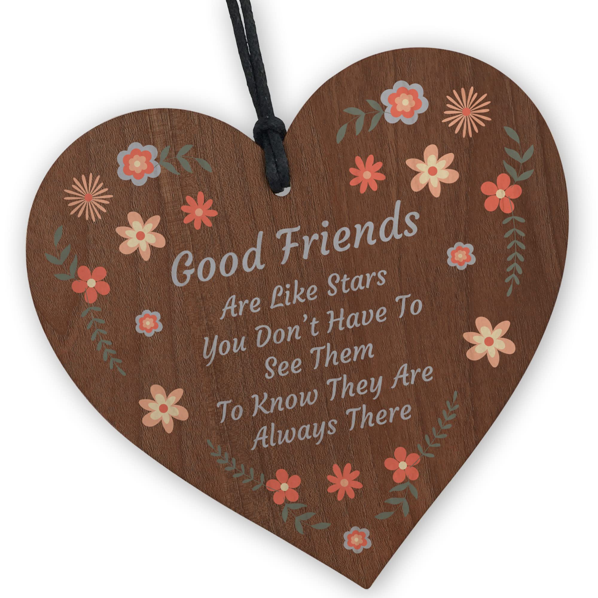 Red Ocean Thoughtful Gifts For Good Friend Wooden Heart Friendship Gifts For Her Keepsake Best Friend